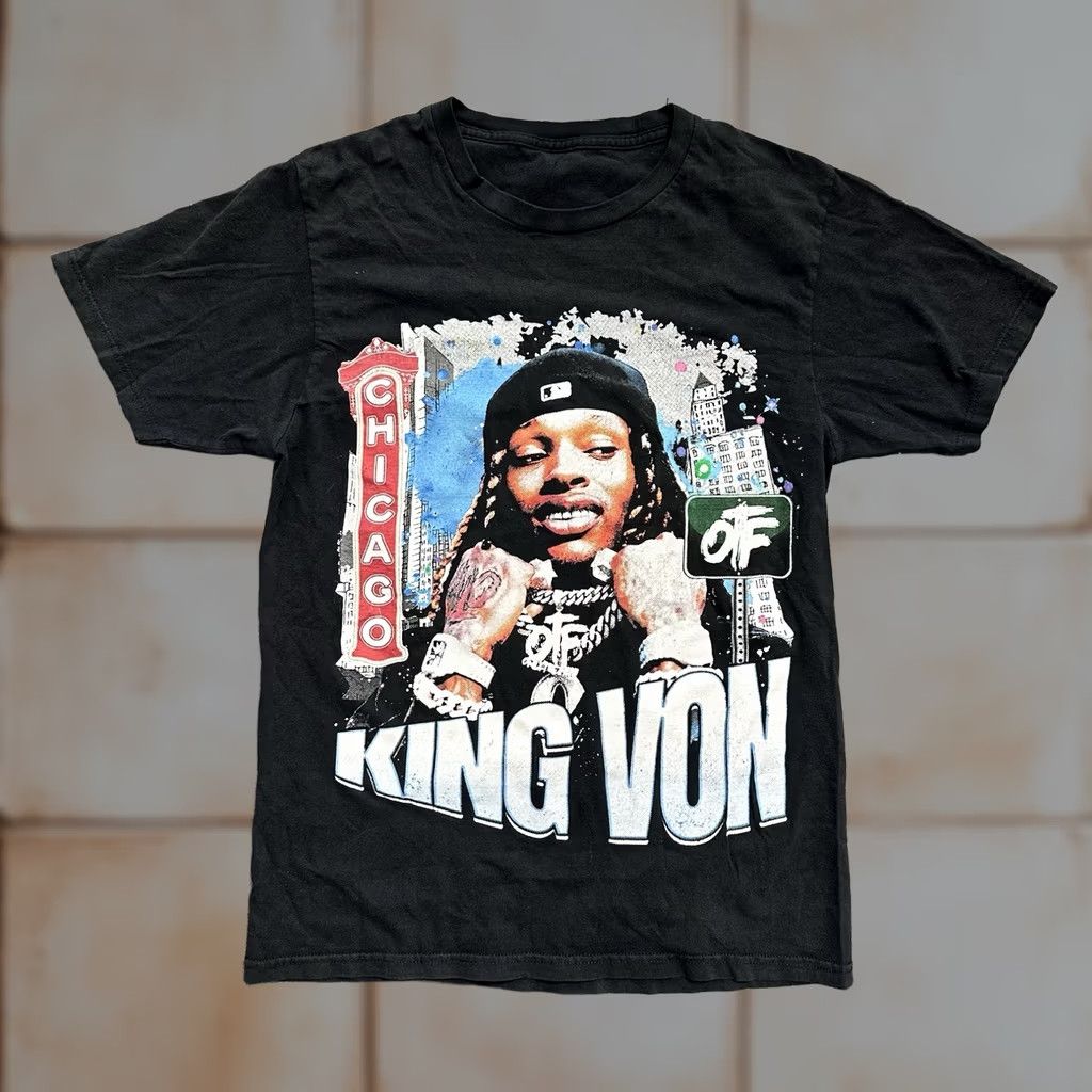 Vintage King Von OTF Hip Hop T Shirt Unbranded Short Sleeve Crew Neck Black S/M Adults Boys Girls Mens Womens Shirt Regular Graphic Print 90s Event Size US S / EU 44-46 / 1 - 1 Thumbnail