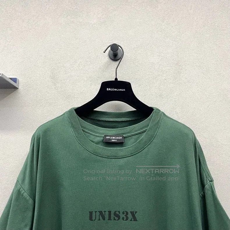 Balenciaga Balenciaga Letter Print Green Short Sleeve T-Shirt. Size US L / EU 52-54 / 3 - 4 Thumbnail