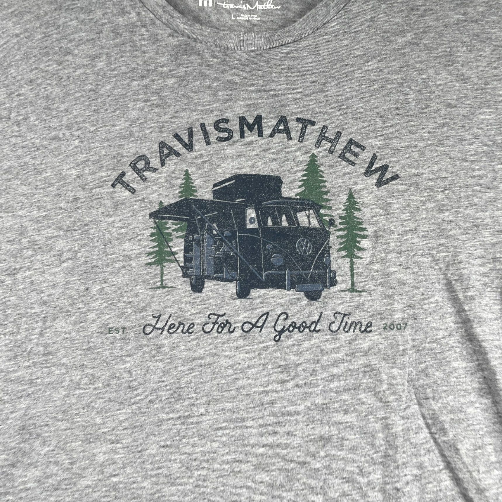 TravisMathew Travis Mathew T-Shirt Large Gray Heather Graphic Print Crew Neck Short Sleeve Size US L / EU 52-54 / 3 - 2 Thumbnail