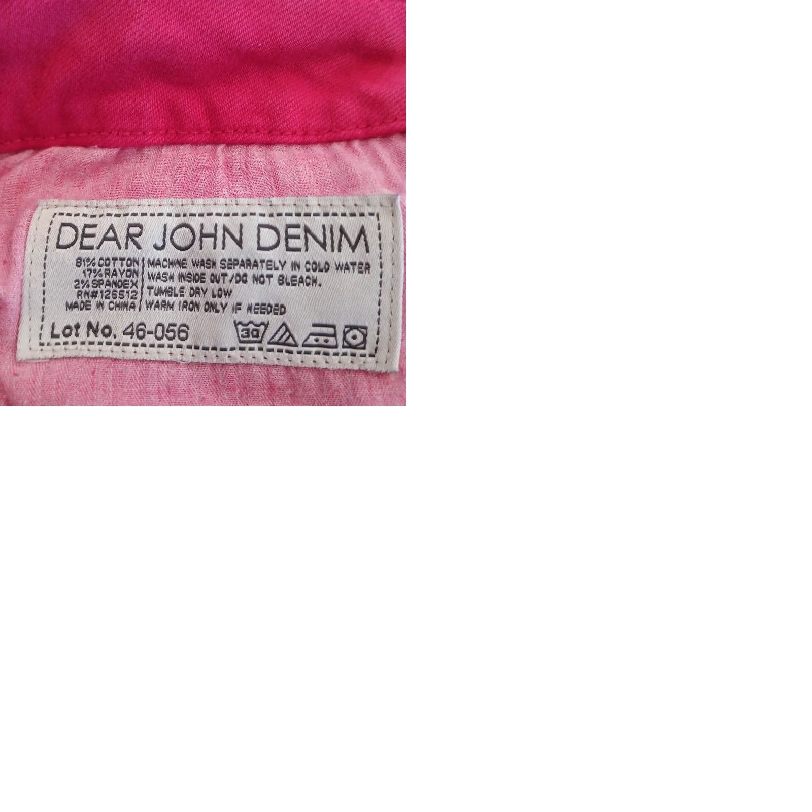 Denime Dear John Womens Jeans Cropped Pink Denim Mid Rise 30 Regular Inseam 25 Cuffed 32x25 Vintage No Size 30" / US 8 / IT 44 - 9 Thumbnail