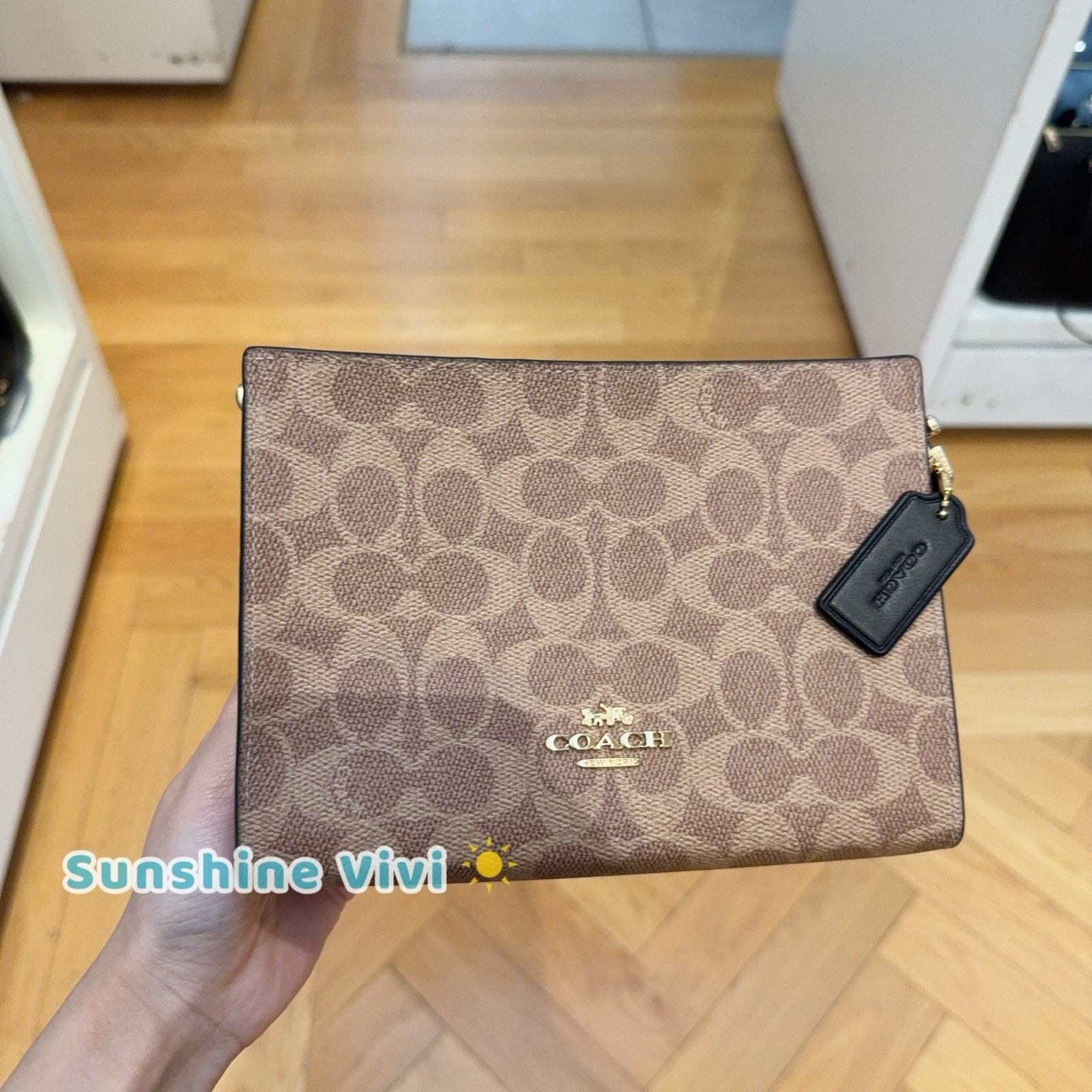 Coach NWT Coach Slim Croosbody Bag Canvas Tan/Black/Gold CW204 Size ONE SIZE - 1 Thumbnail