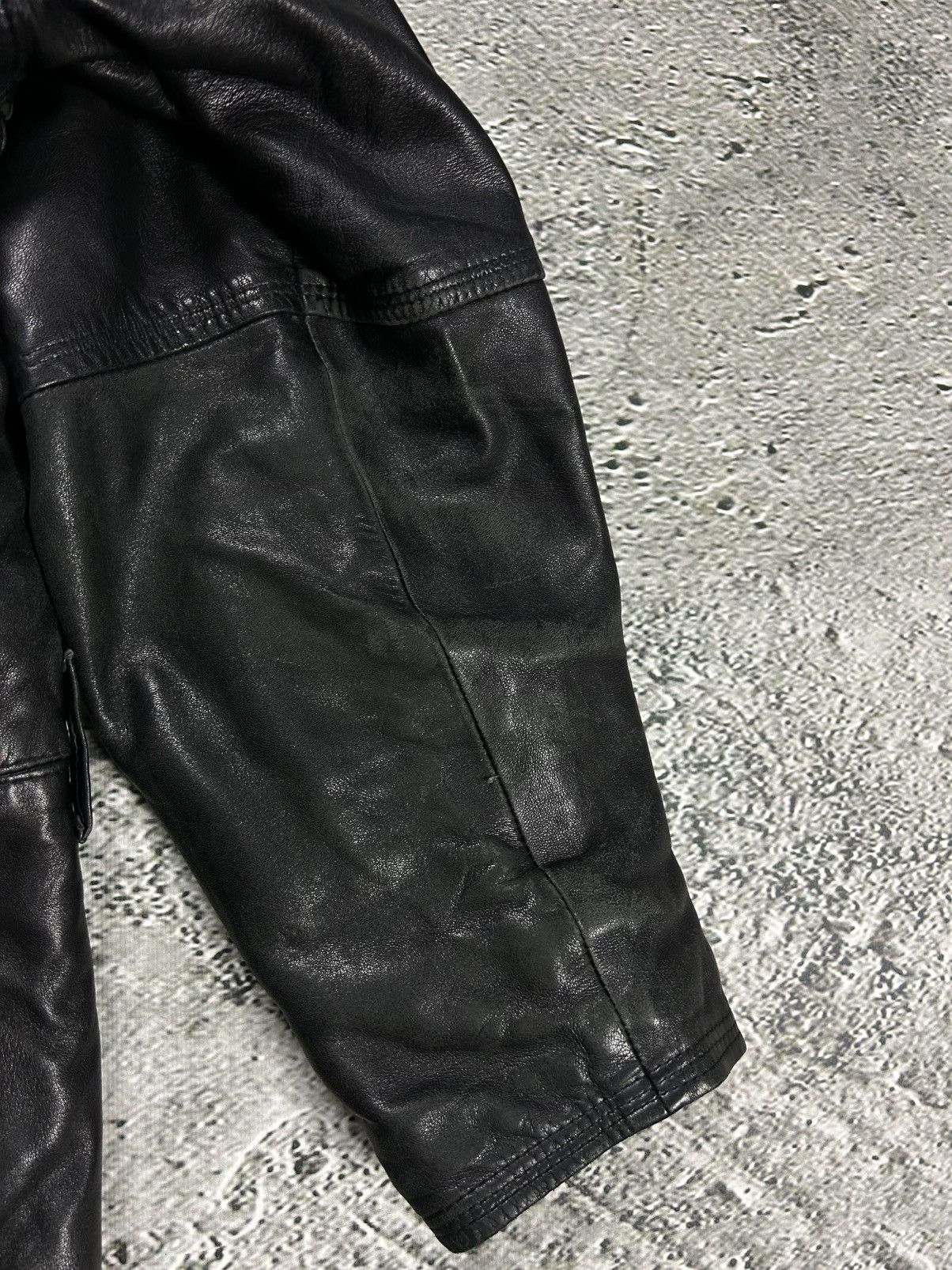 Versace Versace V2 leather coat jacket sherpa black 90s Size US XL / EU 56 / 4 - 8 Thumbnail