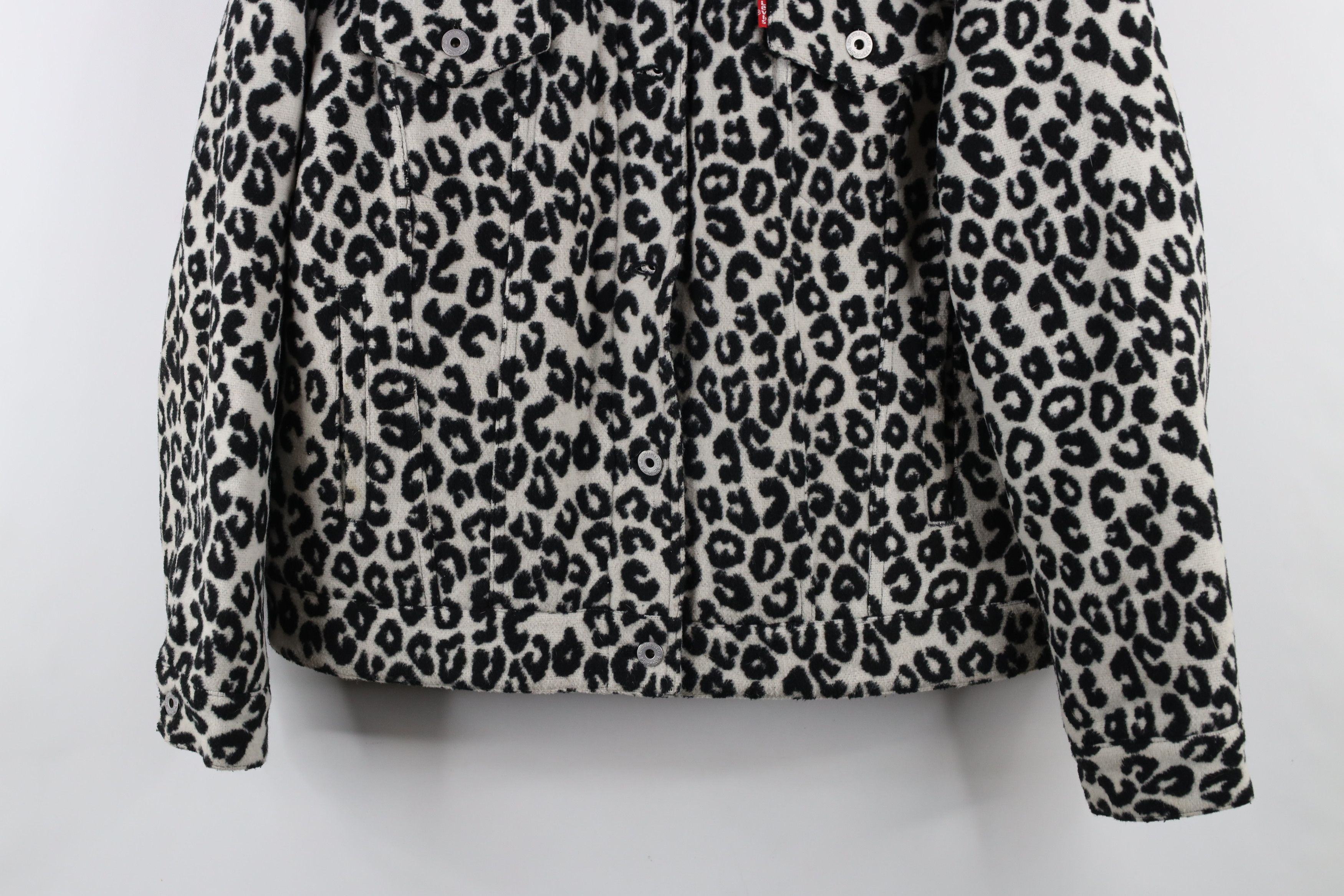 Levi's × Vintage Vintage Y2K Levis Cheetah Print Fleece Trucker Jacket Size L / US 10 / IT 46 - 3 Thumbnail