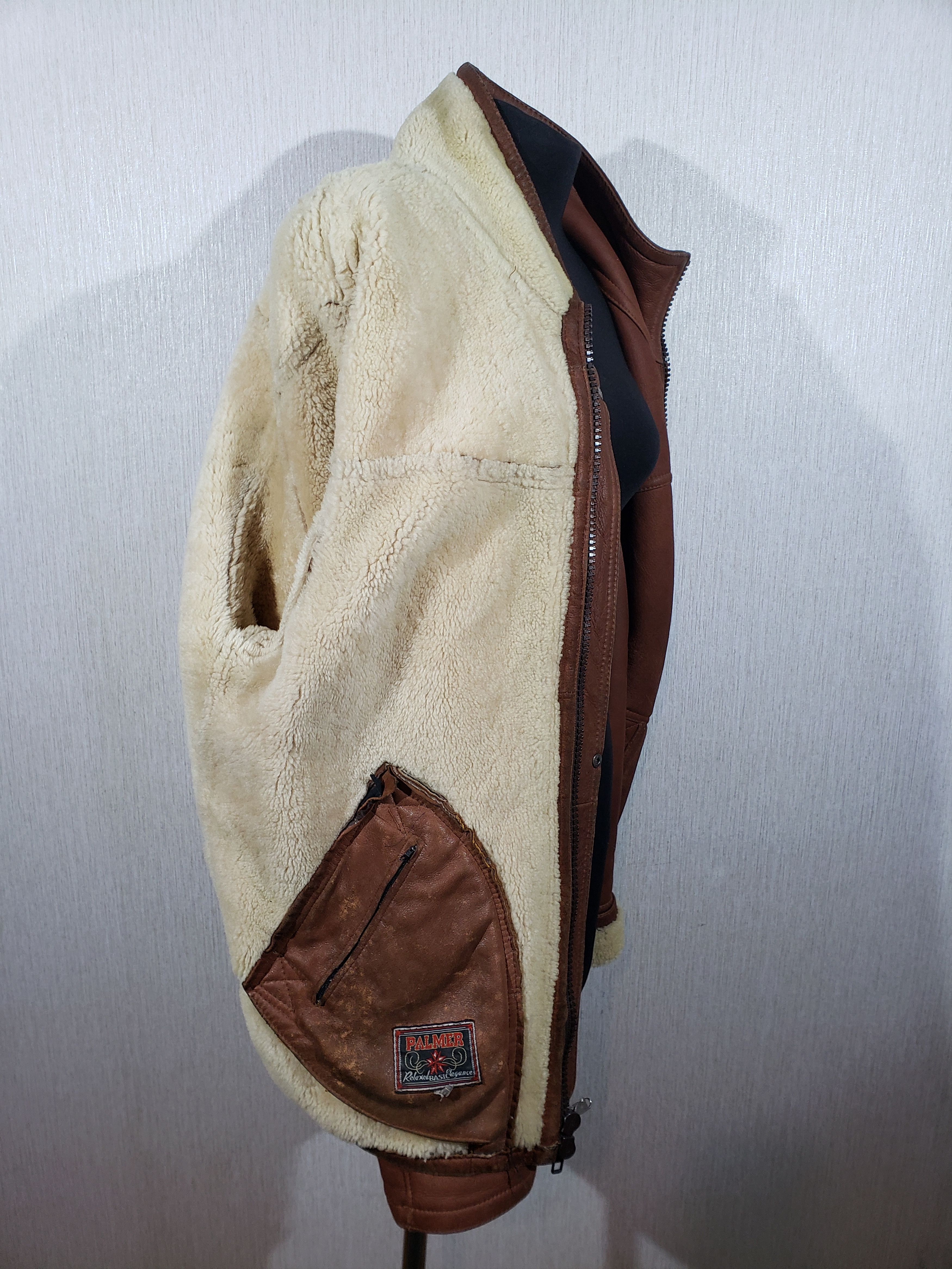 Other Brown men's sheepskin coat with zipper. Size US L / EU 52-54 / 3 - 7 Thumbnail