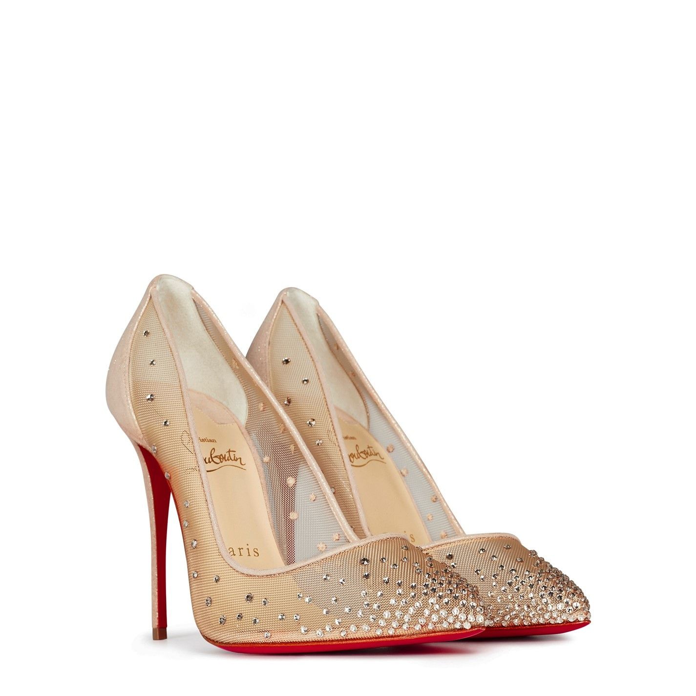 Christian Louboutin Follies Strass 100m Pumps Size US 5 / IT 35 - 4 Thumbnail