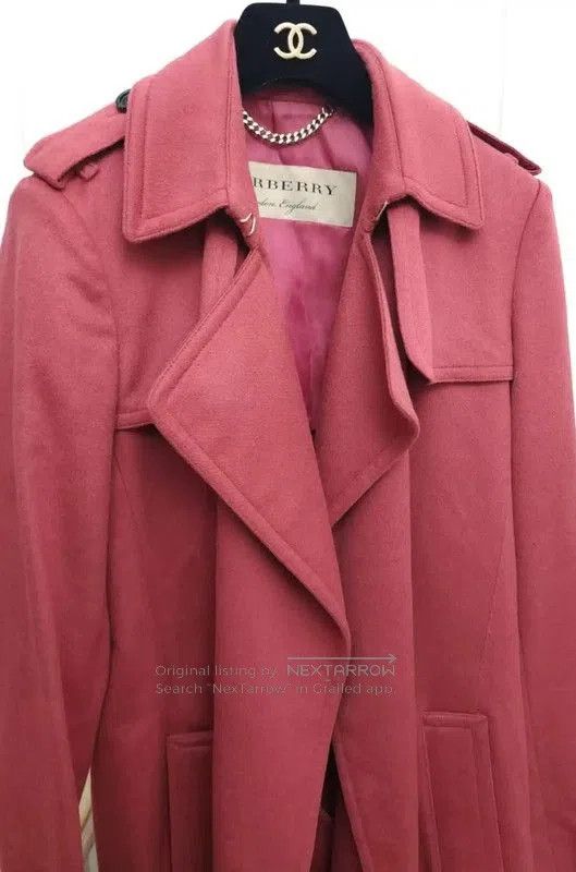 Burberry Burberry Red Cashmere Mid-Length Coat. Size M / US 6-8 / IT 42-44 - 4 Thumbnail