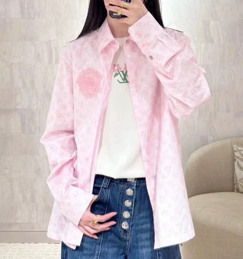 Louis Vuitton LV x Tyler Pink Monogram Shirt Jacket L NWT 14184 Size US L / EU 52-54 / 3 - 4 Thumbnail