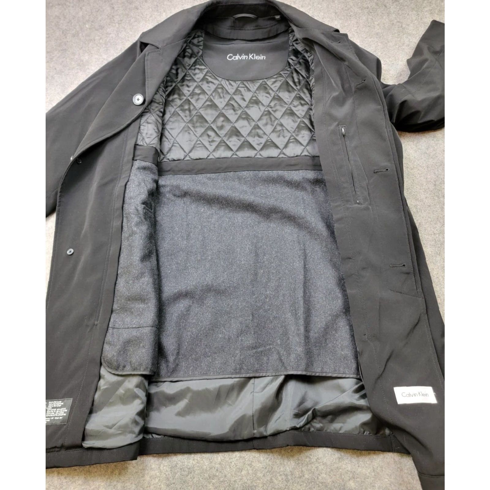 Calvin Klein Calvin Klein Overcoat Mens 38R Black Removable Liner Button Close Side Paragraph Size US XXS / EU 40 - 6 Thumbnail