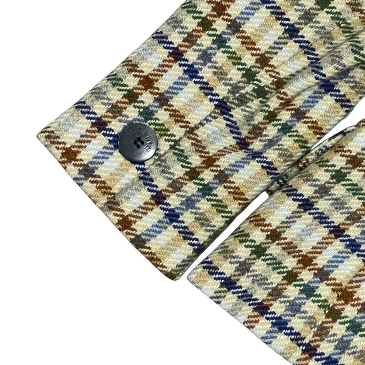 Celine ‼️RARE‼️ Vtg 70s Celine Paris Burgeois Chic Wool Plaid Blazer Size M / US 6-8 / IT 42-44 - 17 Thumbnail