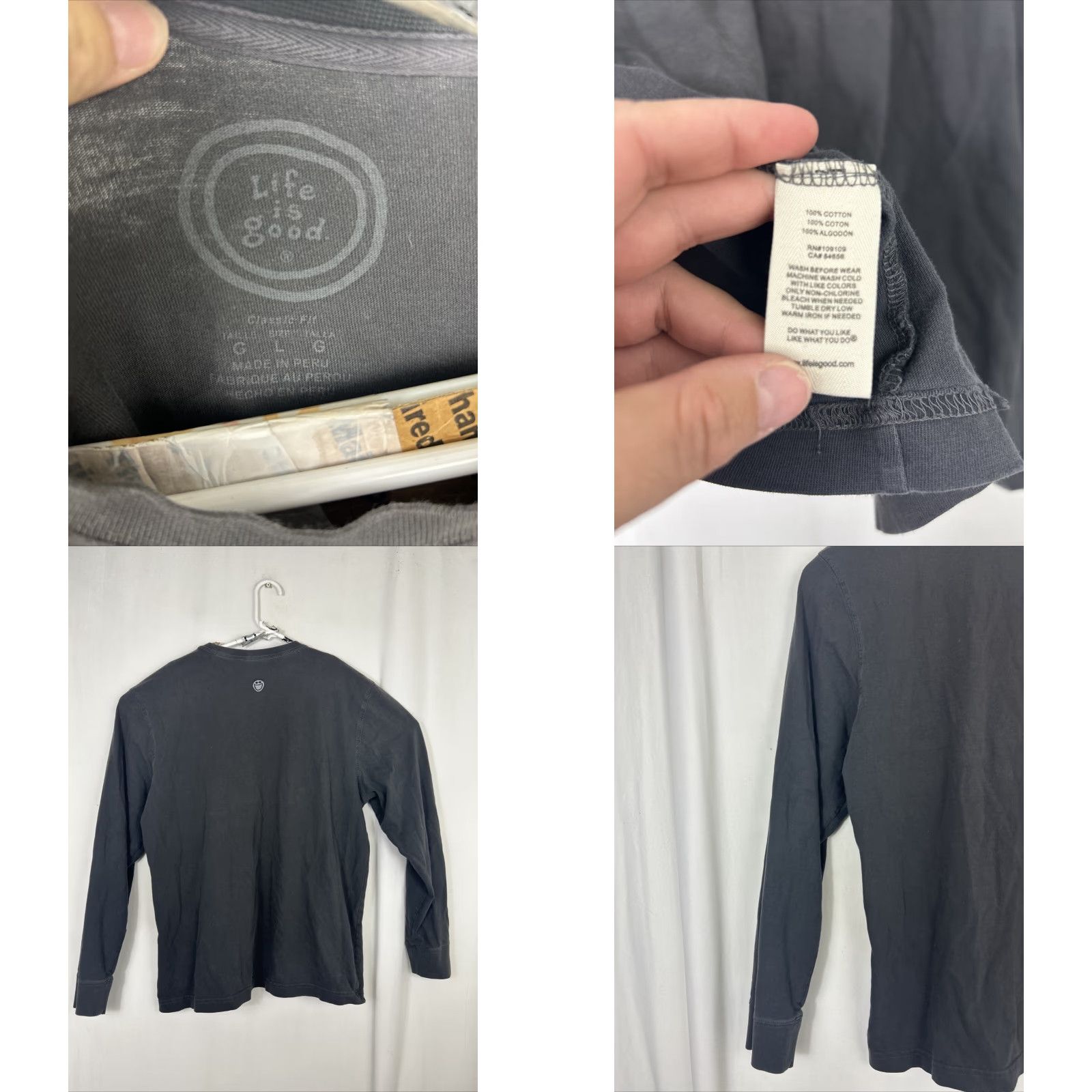 Life is Good Life is Good Mens Large Gray Long Sleeve "Do What You Like" Graphic T-Shirt Size US L / EU 52-54 / 3 - 8 Thumbnail