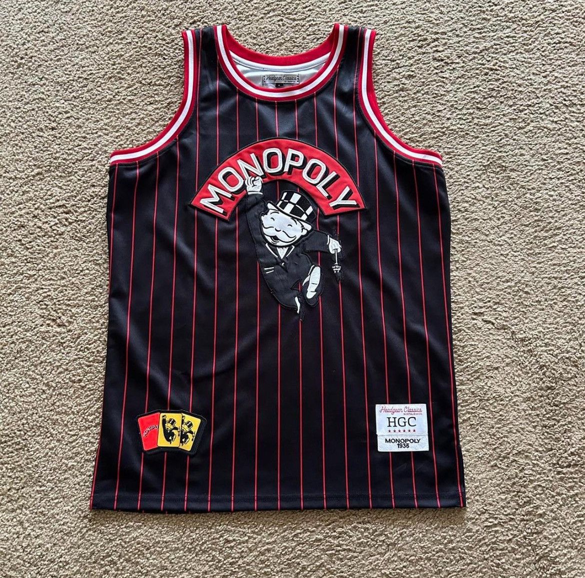 Other Custom Black and Red Striped Monopoly Jersey Size US L / EU 52-54 / 3 - 1 Thumbnail