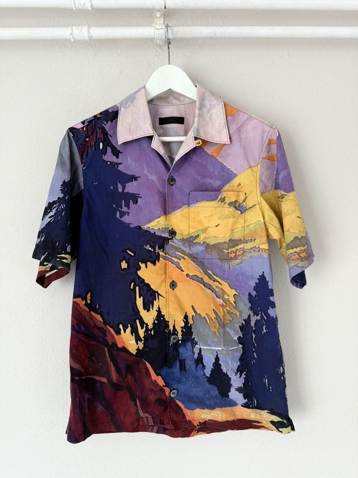 Prada Landscape Print Short Sleeve Shirt Size US S / EU 44-46 / 1 - 2 Thumbnail