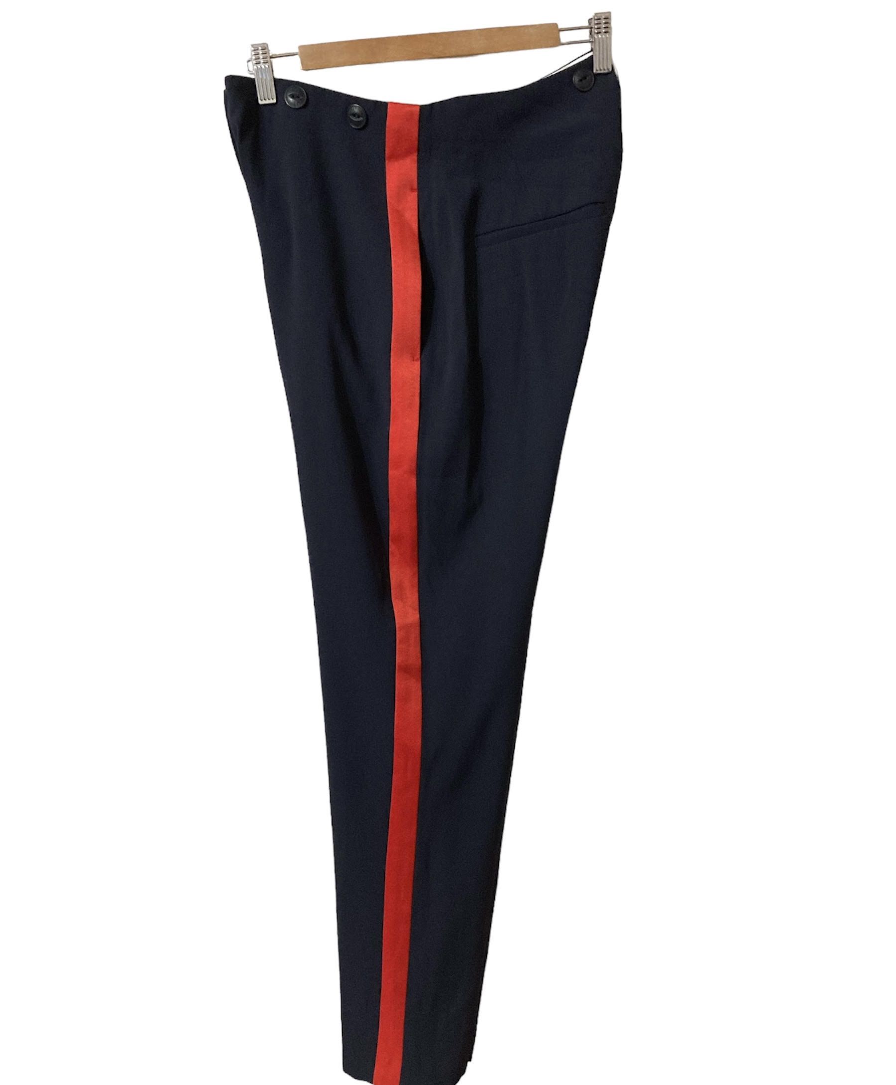 Rag & Bone Rag & Bone navy blue tuxedo pants with magenta side stripe Size 28" / US 6 / IT 42 - 3 Thumbnail
