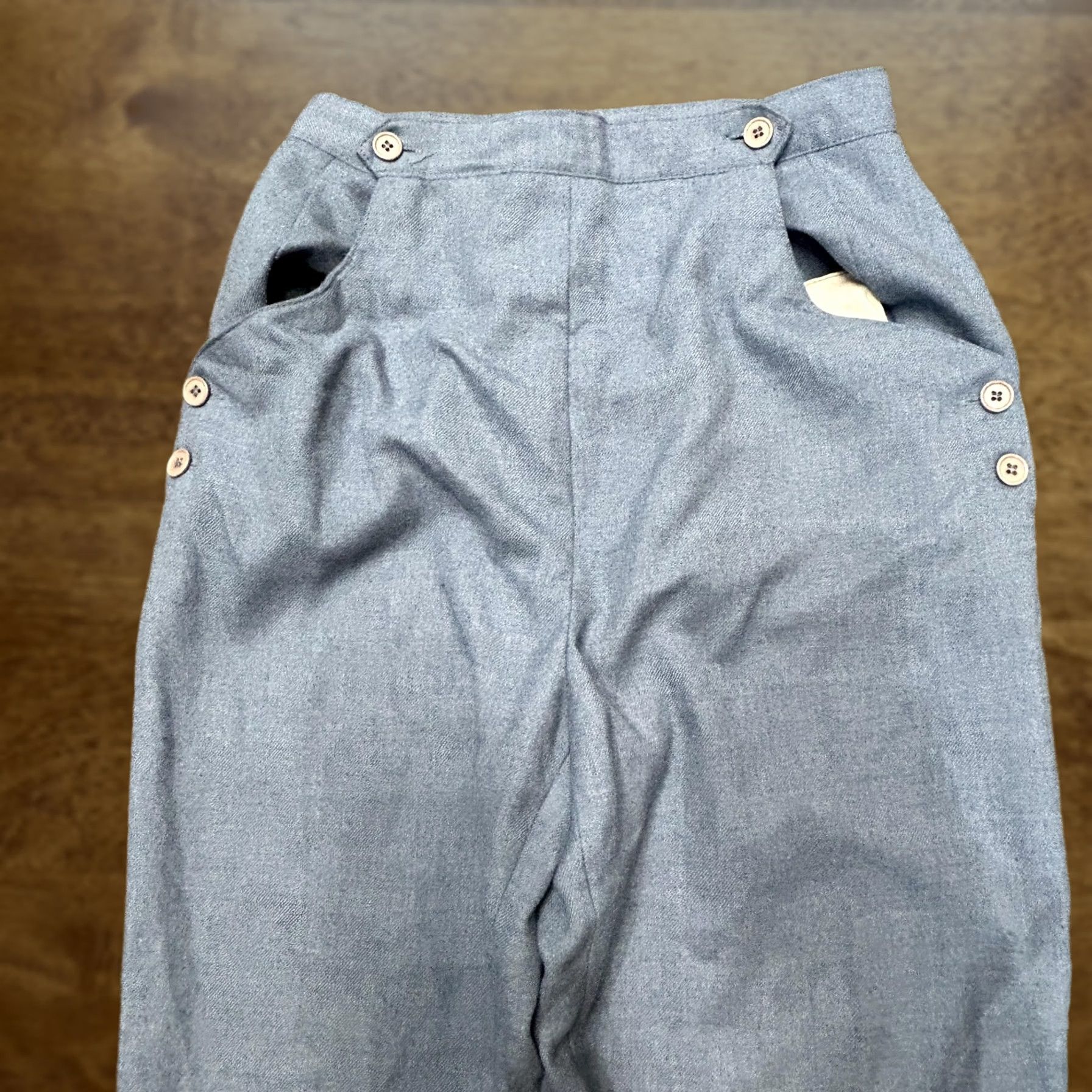 Vintage VINTAGE Jean Nicole Pants Womens 7 Blue Twill High Waist Straight Leg Buttons Pants Women Blue 90s Business Casual Mens Womens Boys Girls Size 28" / US 6 / IT 42 - 1 Thumbnail
