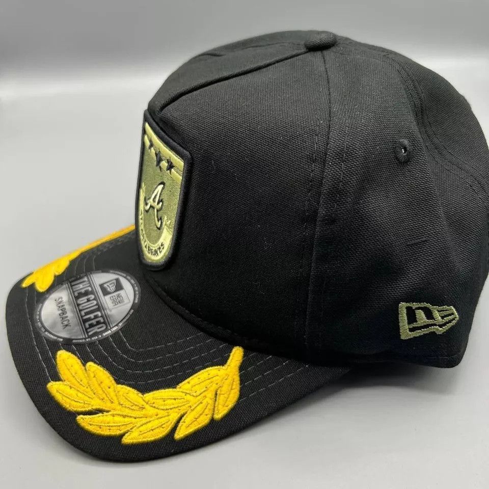 New Era Atlanta Braves Hat Men Military Patch The Golfer Snap Back Size ONE SIZE - 2 Thumbnail
