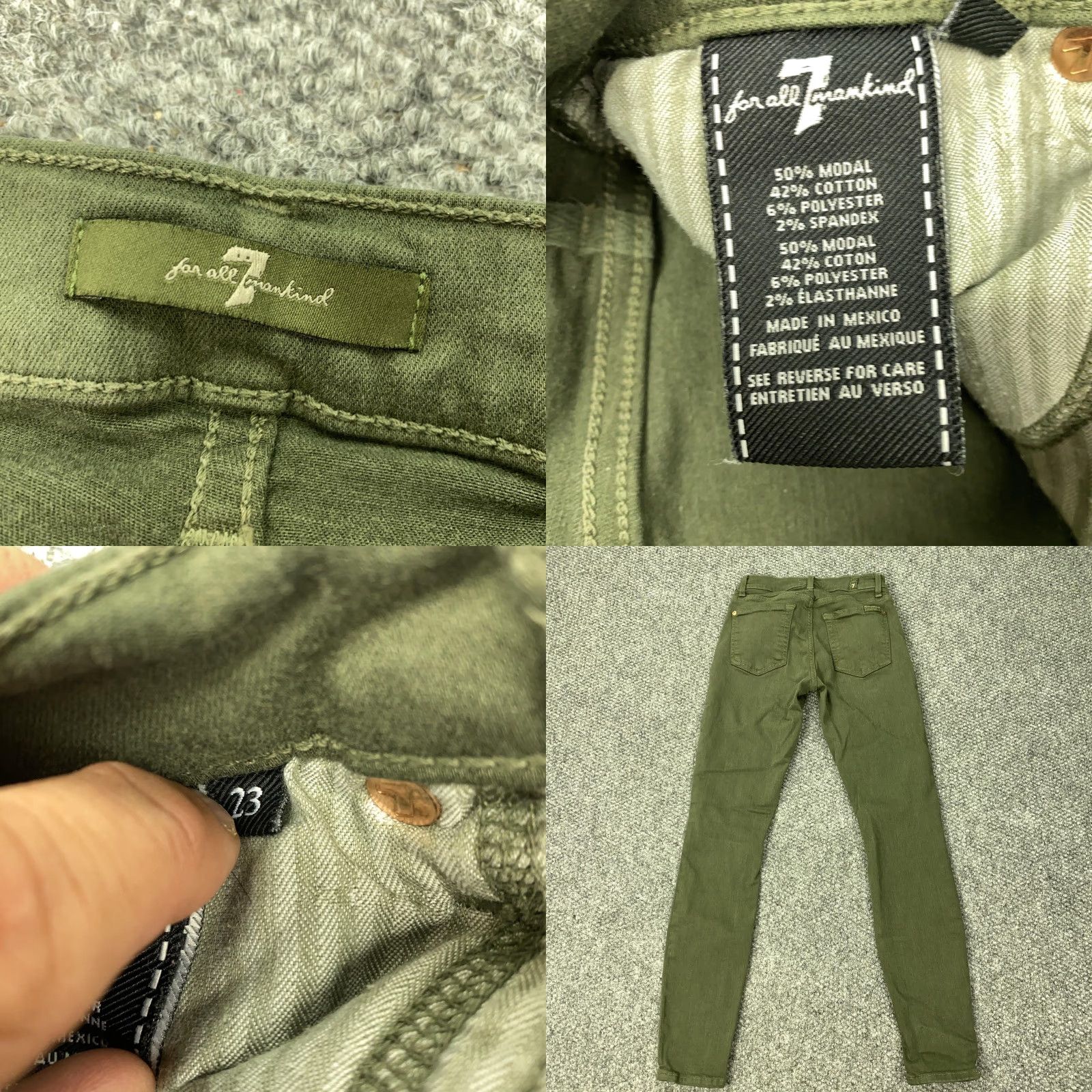 7 For All Mankind VINTAGE? Wait original not vintage. So no. Title: 7 For All Mankind Skinny Jeans Womens 23 Olive Green Mid Rise Stretch Twill Size 40" / US 18 - 8 Thumbnail
