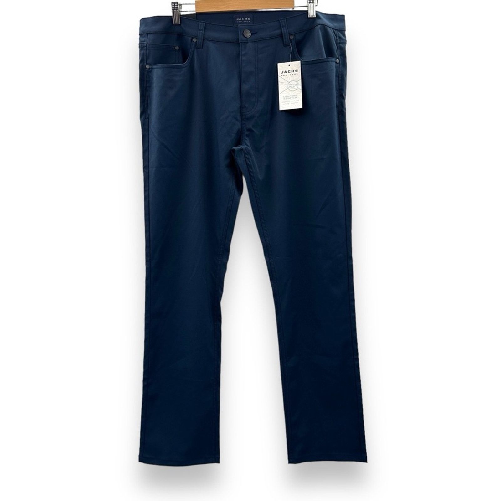 JACHS NY Jachs New York Navy Blue Slim Fit 5-Pocket Styling Pants Size US 38 / EU 54 - 1 Thumbnail