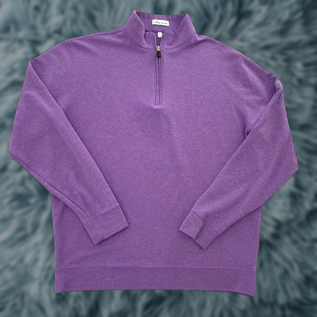 Peter Millar VINTAGE Peter Millar Sweater Adult Large Purple 1/4 Zip Golf Gene Sarazen Invitational L Mens Pullove r Size US L / EU 52-54 / 3 - 1 Thumbnail