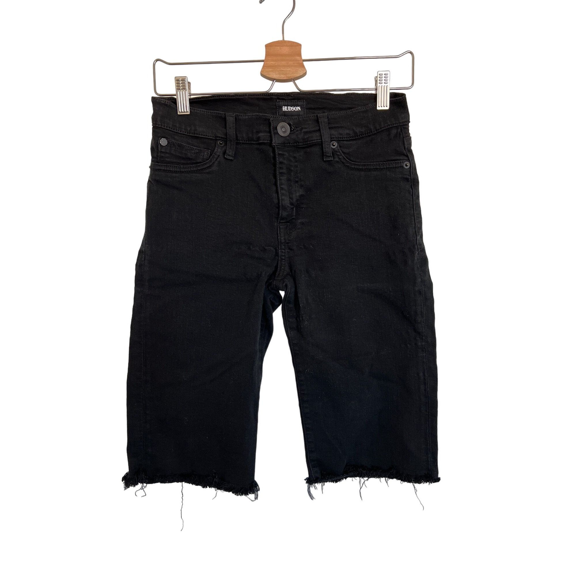 Hudson Hudson Black Amelia Knee-Length Raw Hem Shorts Size 28" / US 6 / IT 42 - 4 Thumbnail
