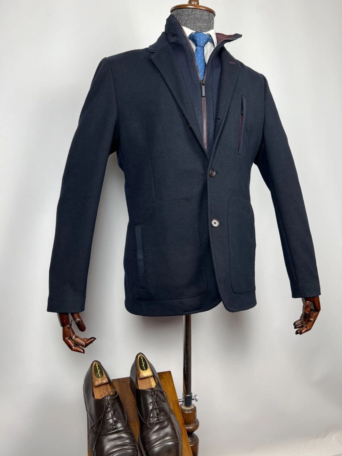 Ted Baker Ted Baker London Black Removable Lining Two Button Jacket Size US XL / EU 56 / 4 - 3 Thumbnail