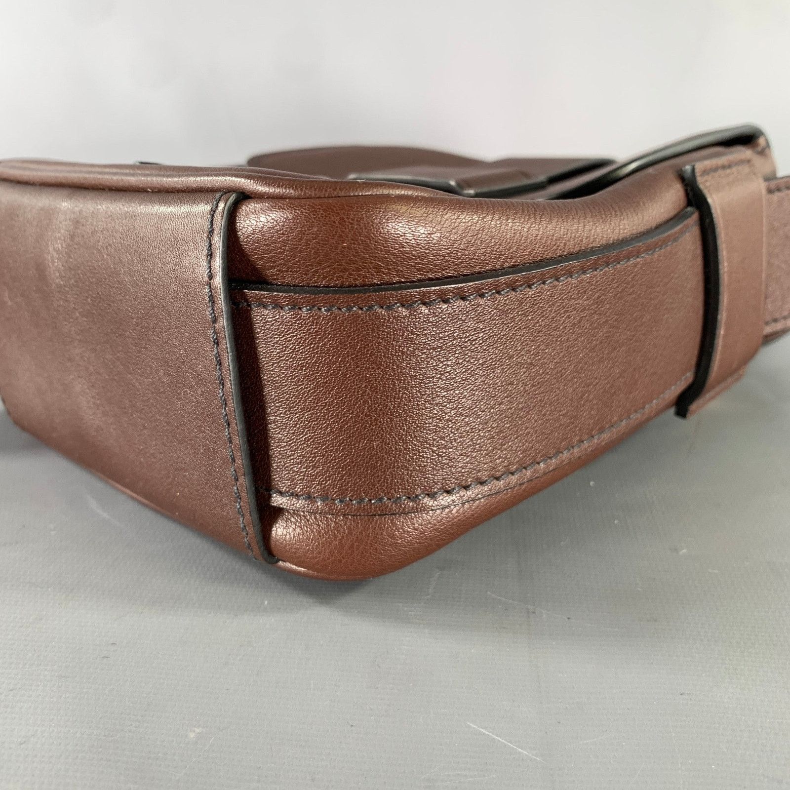 Prada PRADA Brown Crackled Leather Cross Body Bag Size ONE SIZE - 6 Thumbnail