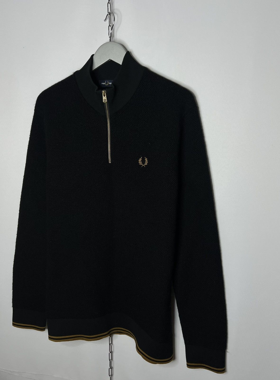 Fred Perry Fred Perry Vintage 1/4 Zip Up Wool Sweater Jumper Pullover Size US XL / EU 56 / 4 - 2 Thumbnail