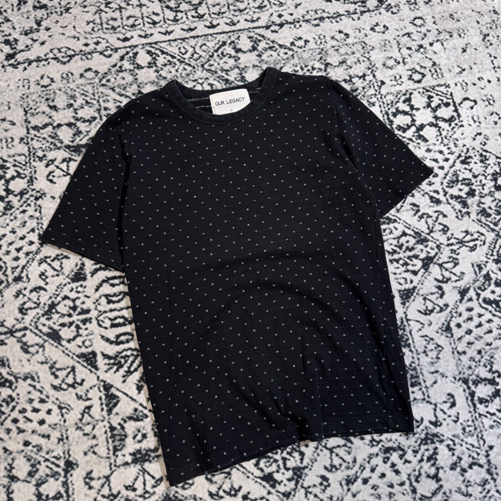 Our Legacy × Vintage Our Legacy Unisex Black Cotton T-Shirt Size S Polka Dot Size US S / EU 44-46 / 1 - 3 Thumbnail