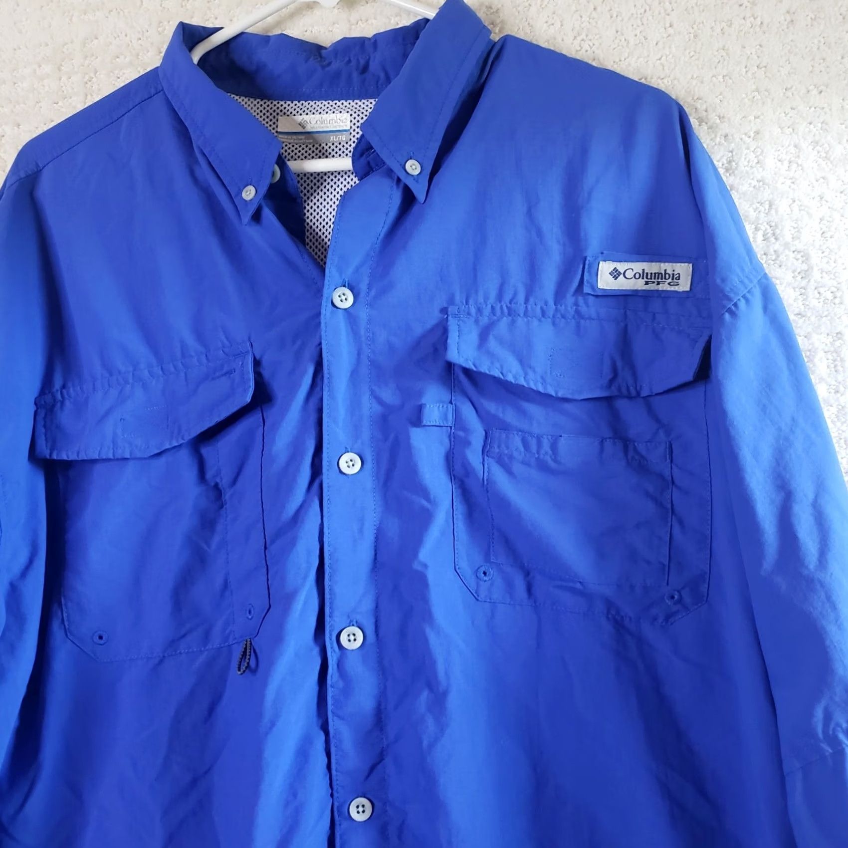 Vintage Columbia PFG Shirt Mens Blue XL Long Sleeve Button Up Fishing Size US XL / EU 56 / 4 - 2 Thumbnail