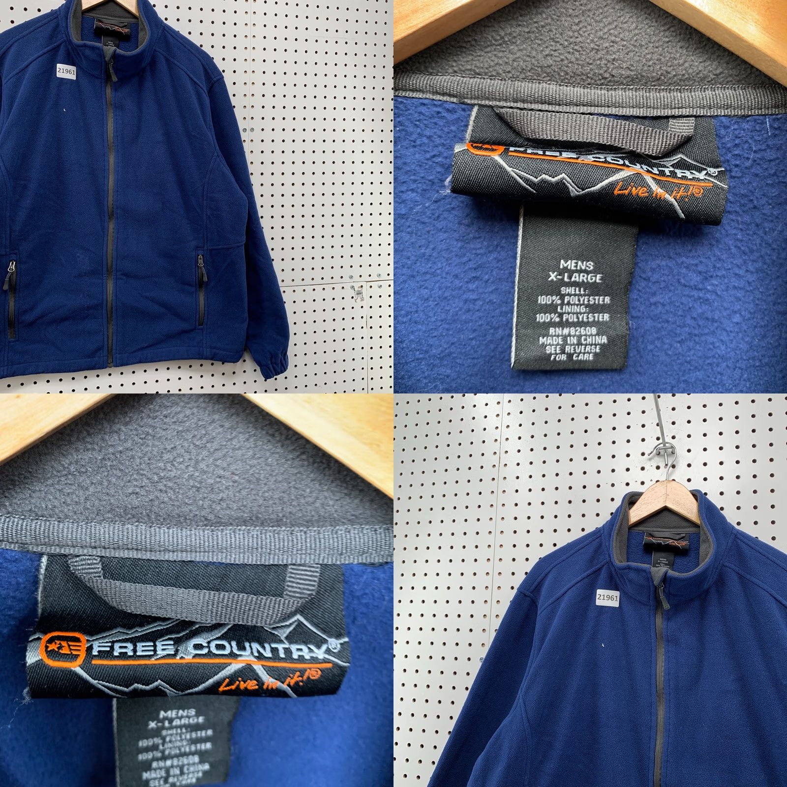 Free Country Free Country Fleece Full Zip Jacket Mens XL Blue Zipper Pockets 25x29 Size US XL / EU 56 / 4 - 8 Thumbnail