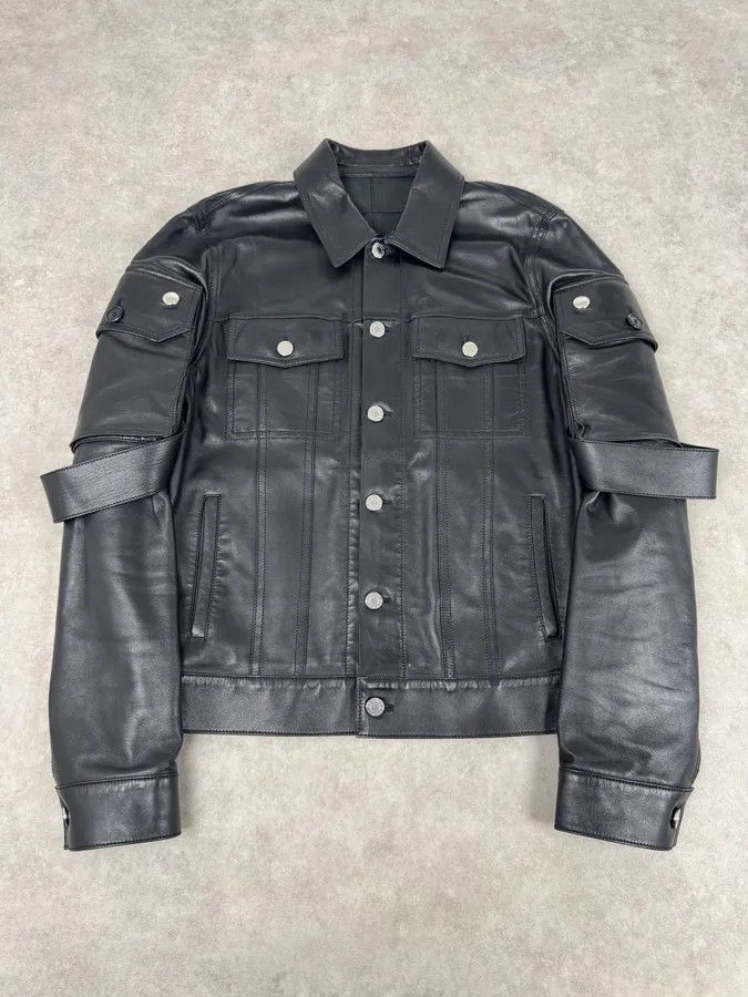 Givenchy SS2015 Givenchy Black Leather Straps Trucker Jacket Size US S / EU 44-46 / 1 - 1 Thumbnail