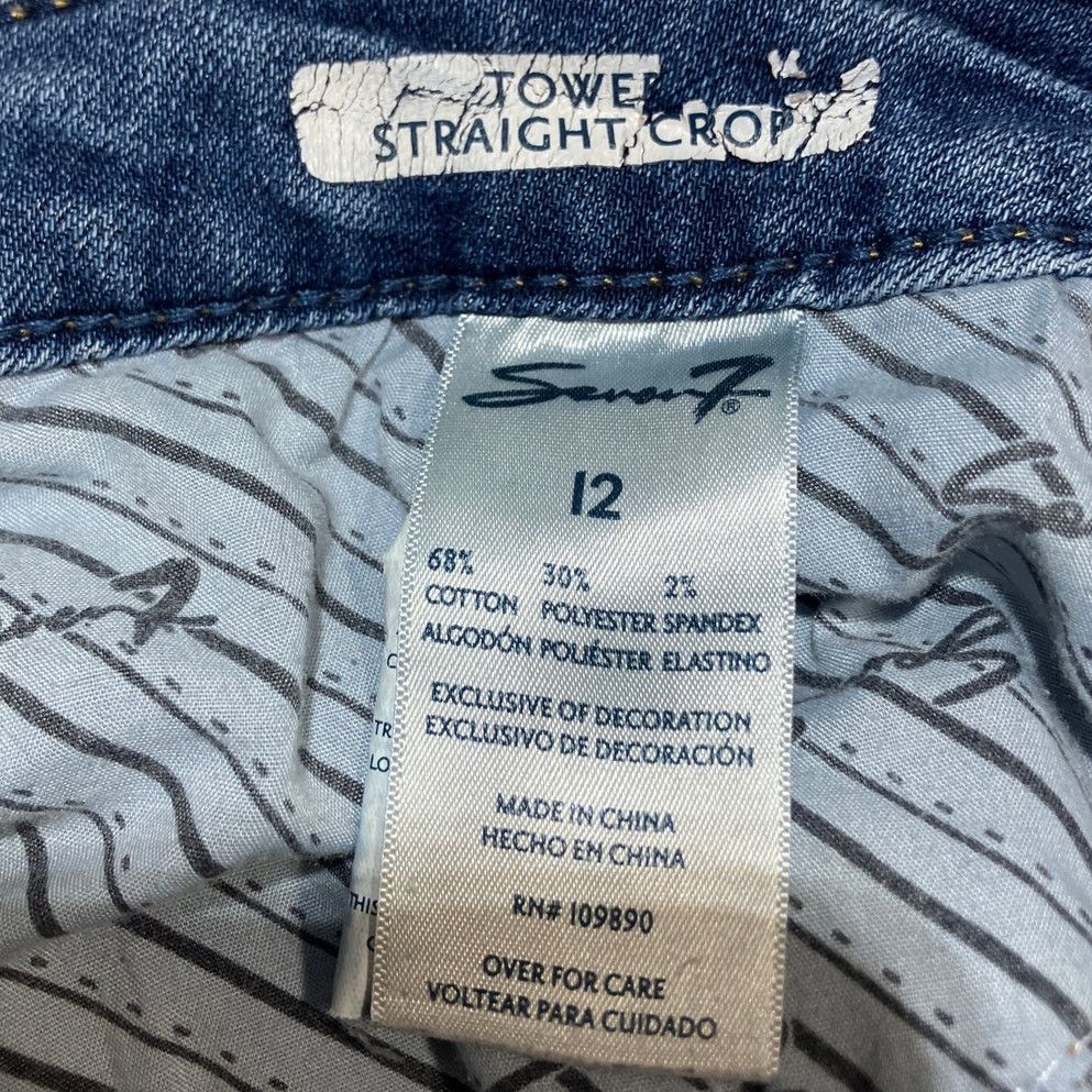 Seven 7 Seven7 Denim Shelby Blue High Rise Straight Capri Jeans 12 Size 34" / US 12 / IT 48 - 6 Thumbnail