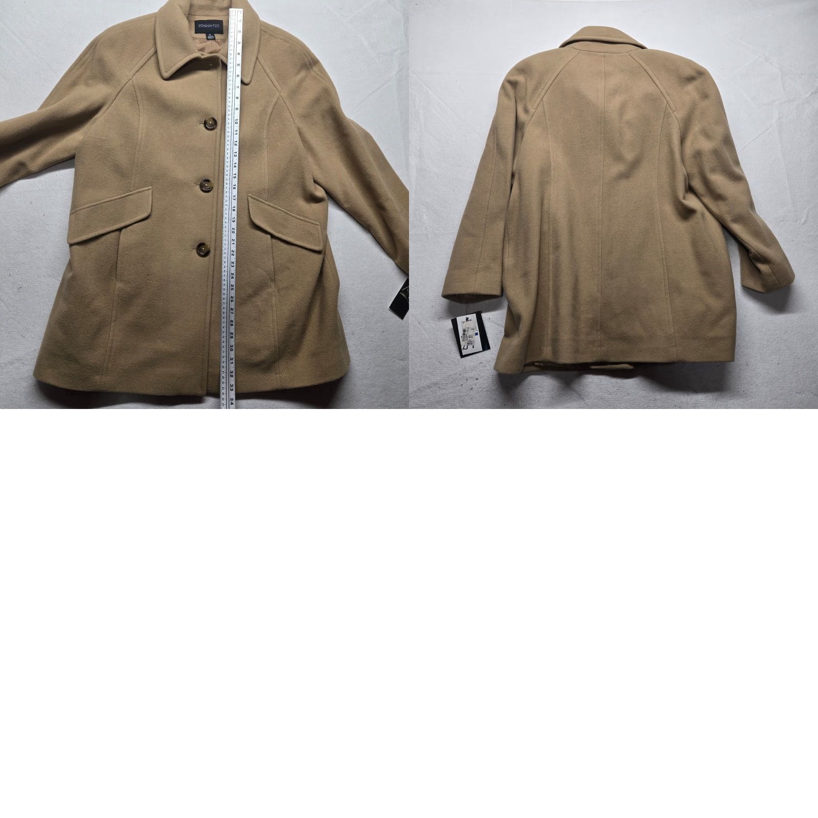 London Fog London Fog Overcoat Beige Wool Women's XL Jacket Size XL / US 12-14 / IT 48-50 - 8 Thumbnail