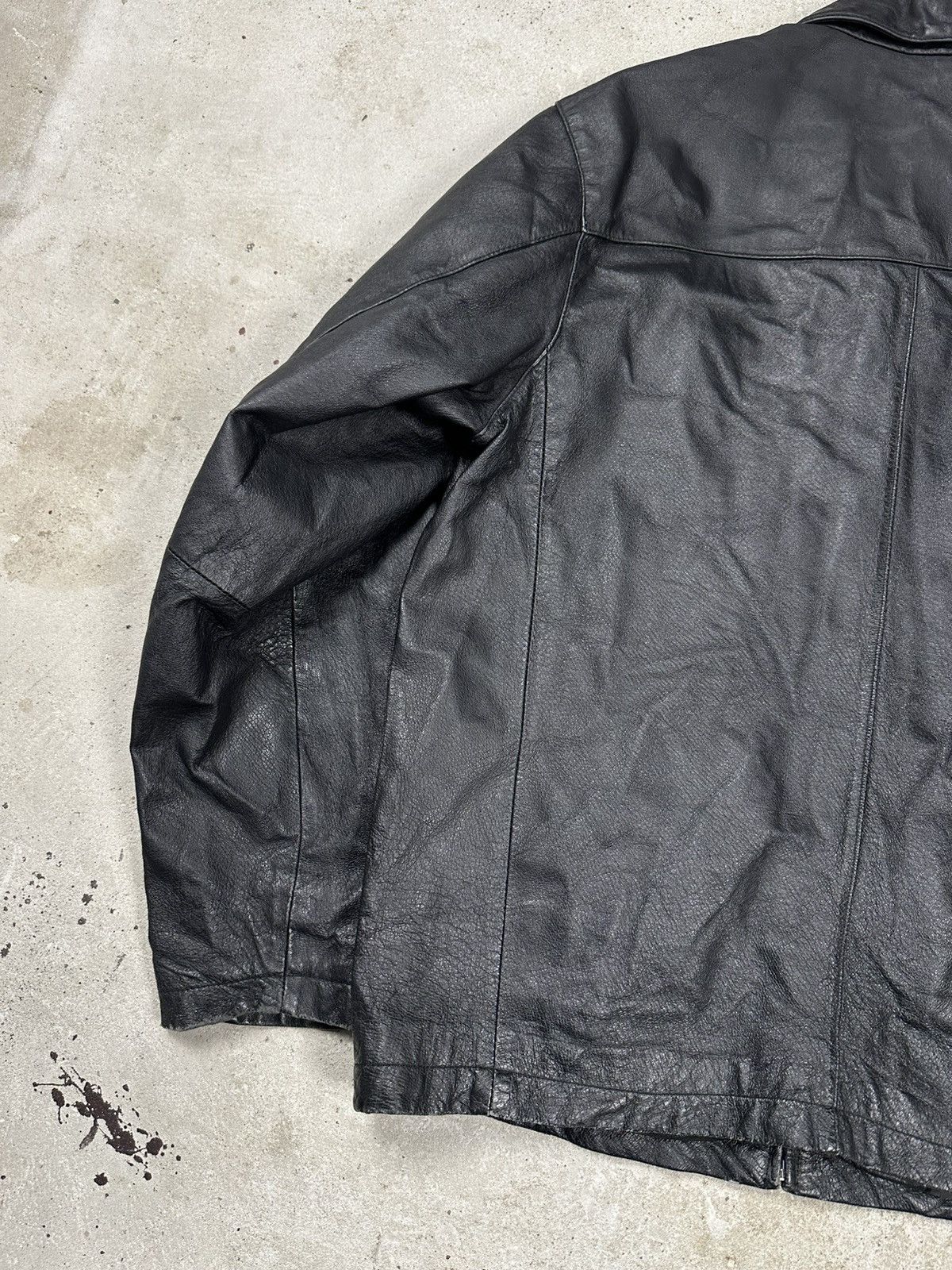 Vintage Vintage 90s Black Utility Leather Bomber Jacket Size US M / EU 48-50 / 2 - 11 Thumbnail