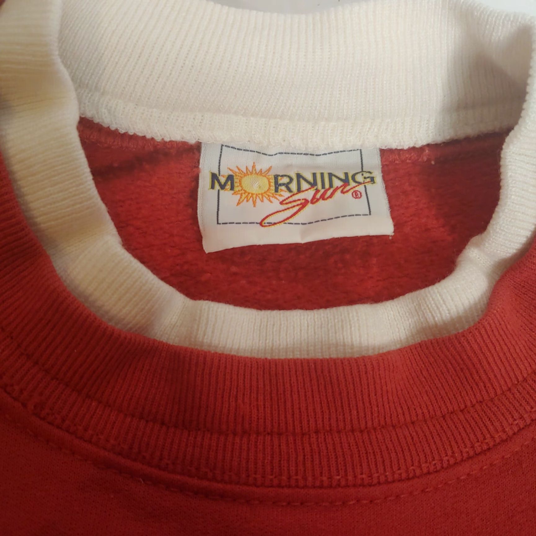 Vintage VINTAGE Morning Sun Sweatshirt Woman XL Red Bird Nature Grannycore Crew Neck Pullover Long Sleeve Cotton Blend Knit Size XL / US 12-14 / IT 48-50 - 7 Thumbnail