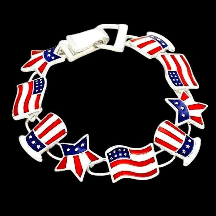Handmade Patriotic Bracelet American Flag Uncle Sam Hat Stars Magneti Size ONE SIZE - 7 Thumbnail