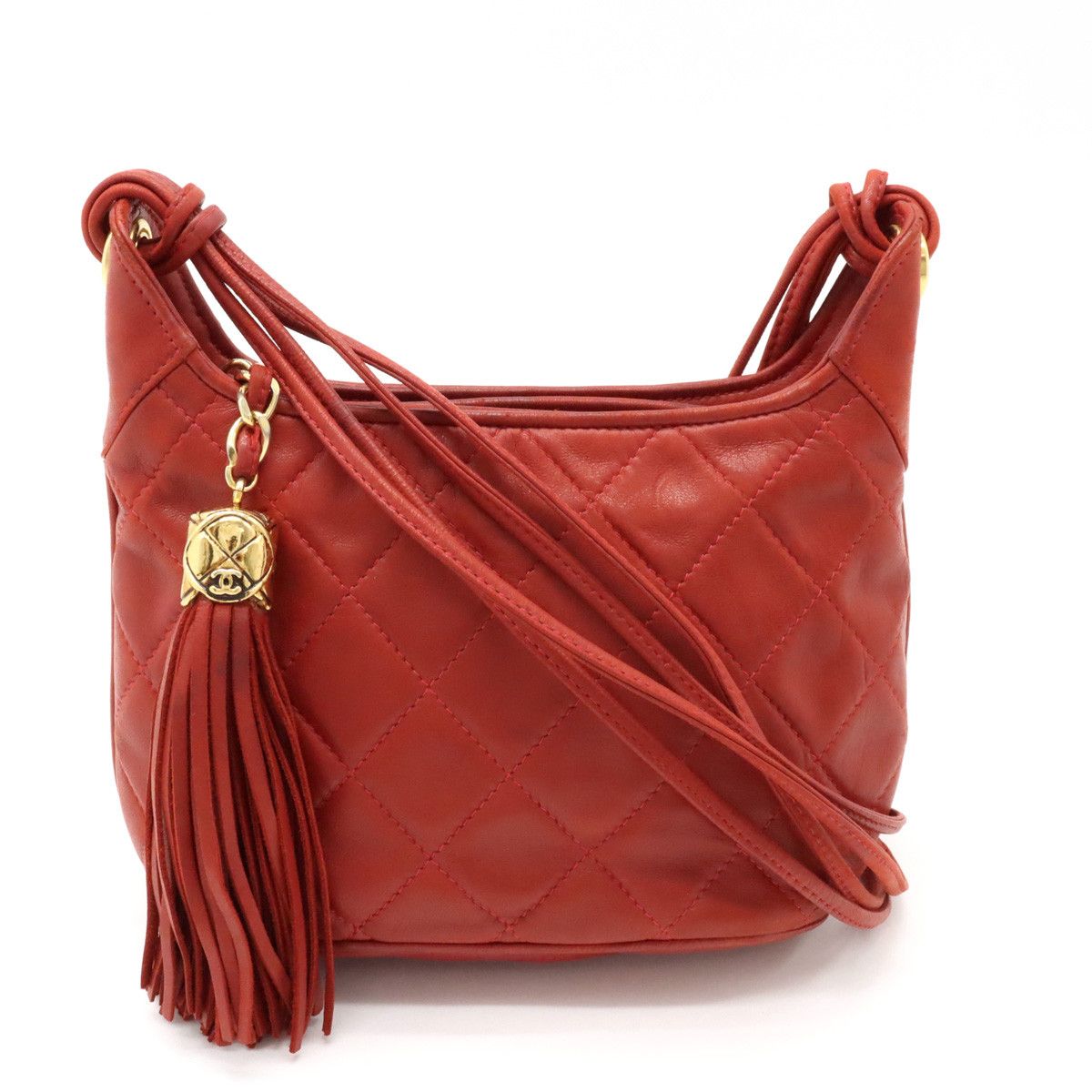 Chanel Chanel Chanel Lambskin Matelasse Coco Mark Shoulder Bag Pochette Leather Crossbody Bag in Good Condition Size ONE SIZE - 1 Thumbnail