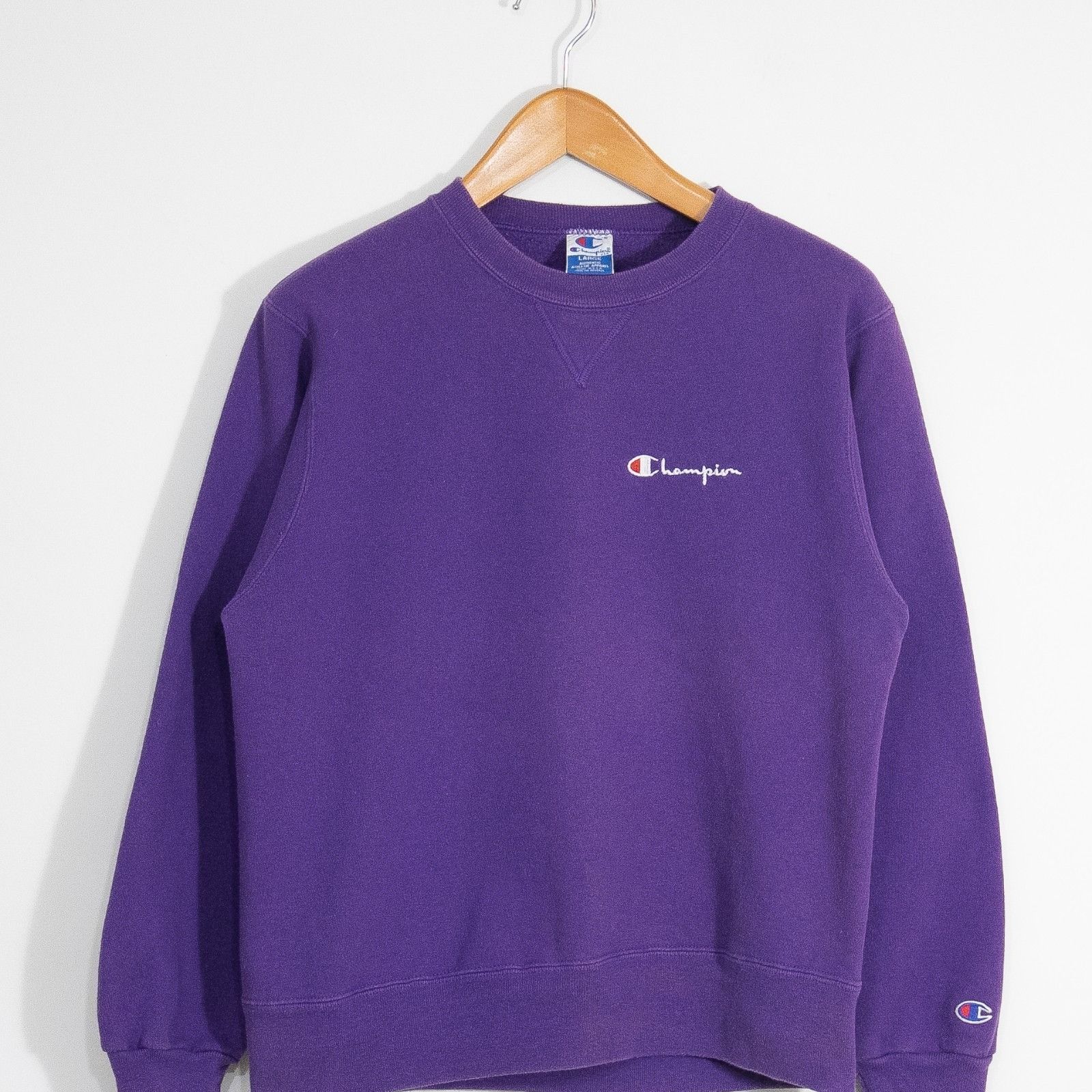 Champion Vintage 90s Champion Blank Sweatshirt Large - Faded Sunfaded Size US L / EU 52-54 / 3 - 2 Thumbnail