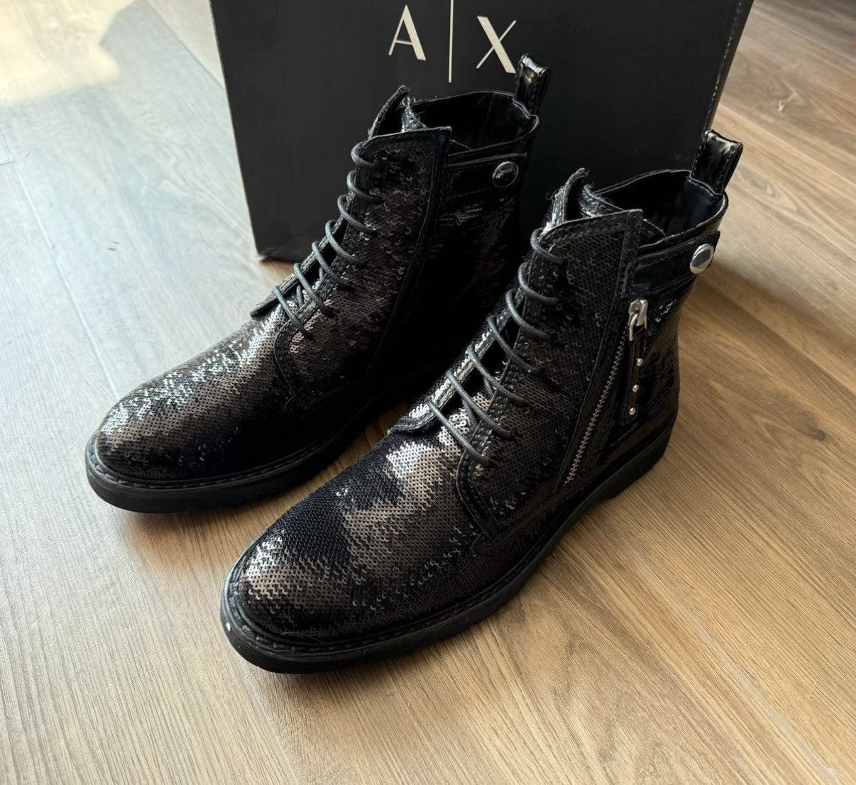 Armani Armani Exchange Sequin Martin Boots Size US 7 / EU 40 - 1 Thumbnail