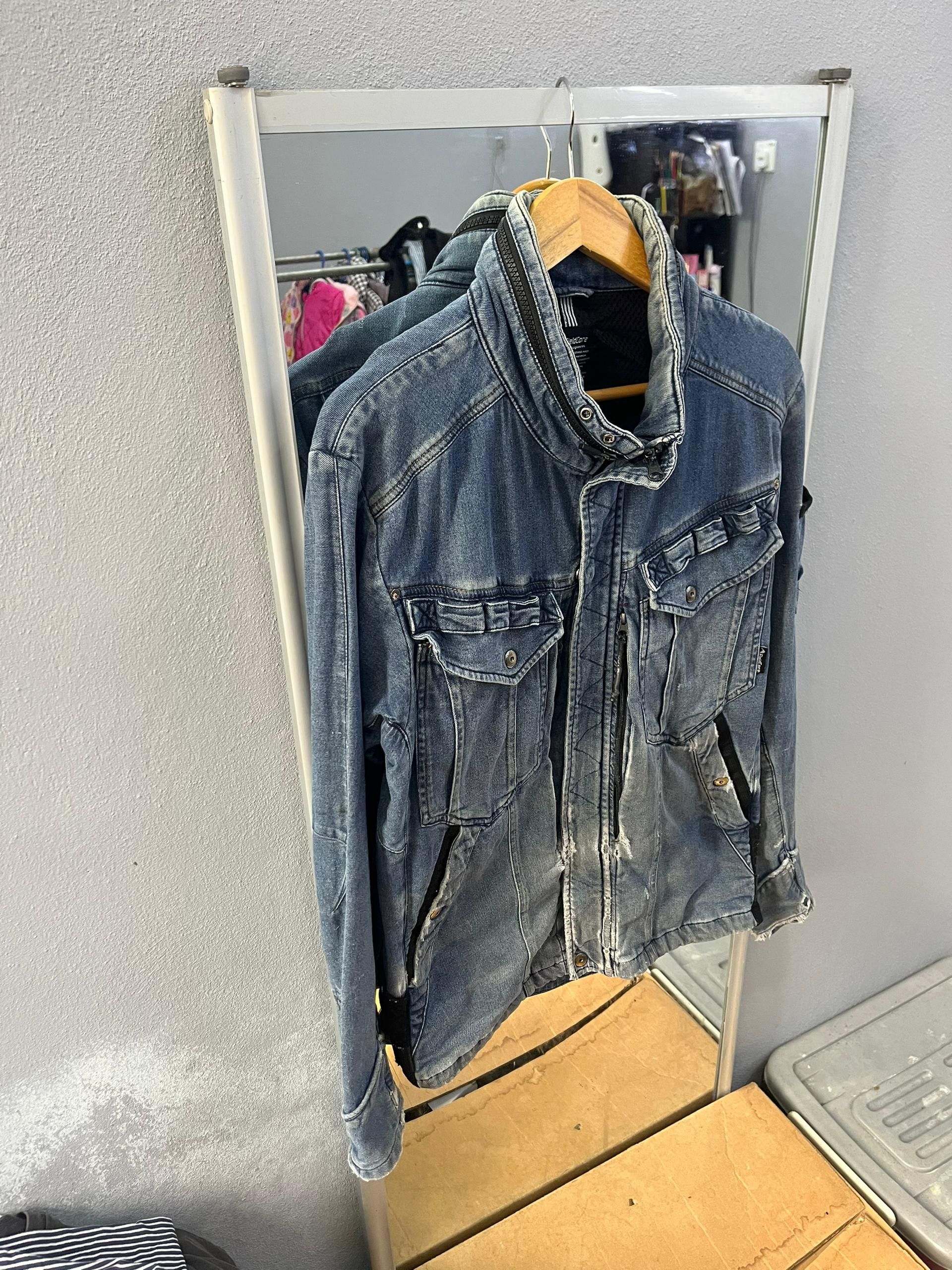 Japanese Brand FieldCore Distressed Workwear Denim Jacket Hidden Hood Size US M / EU 48-50 / 2 - 3 Thumbnail