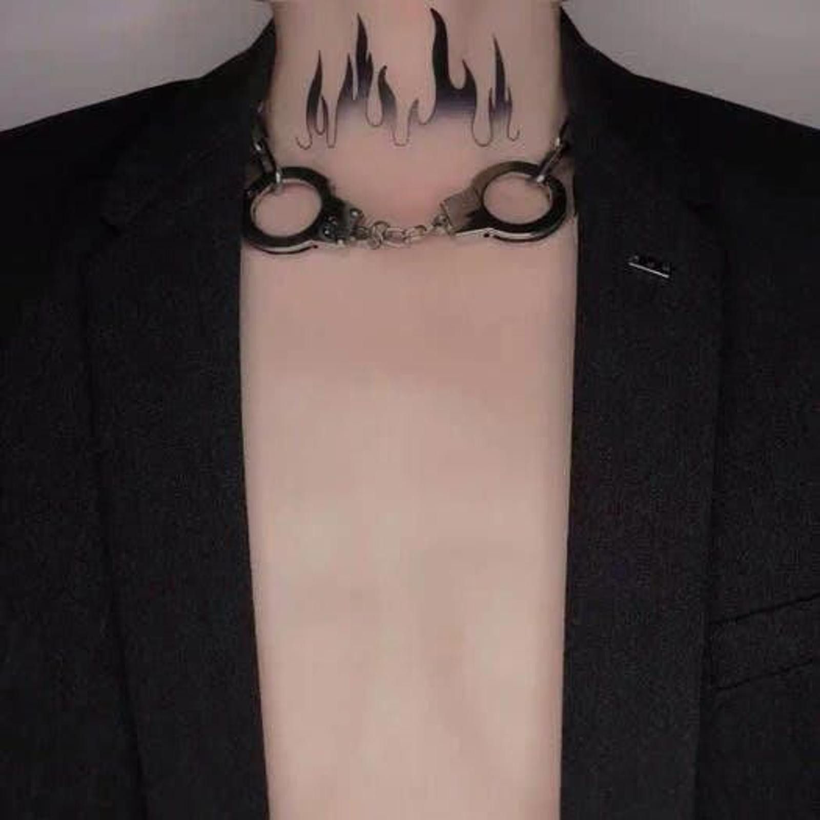 Jewelry Handcuff chain punk goth gothic necklace streetwear choker Size ONE SIZE - 3 Thumbnail