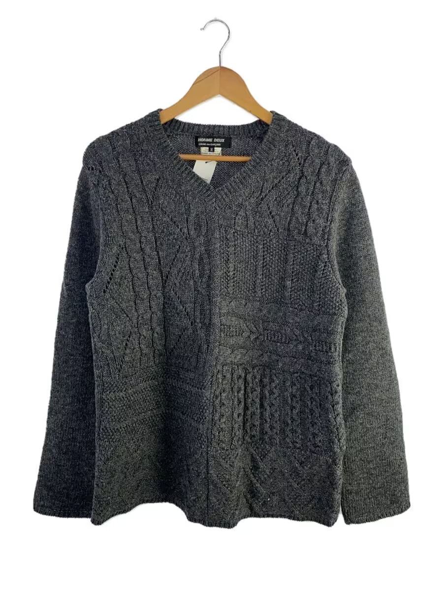 Comme des Garcons × Comme des Garcons Homme Deux Cable Knit Patchwork Pattern Wool Knit Sweater Size US S / EU 44-46 / 1 - 1 Thumbnail