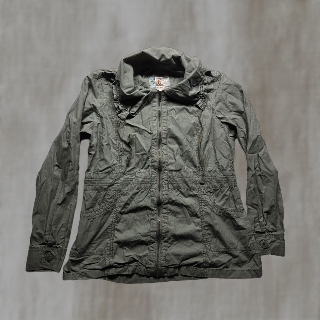 Decree VINTAGE Decree Jacket Shirt Women XL Gray Long Sleeve Zip Up Utility Coat Size XL / US 12-14 / IT 48-50 - 1 Thumbnail
