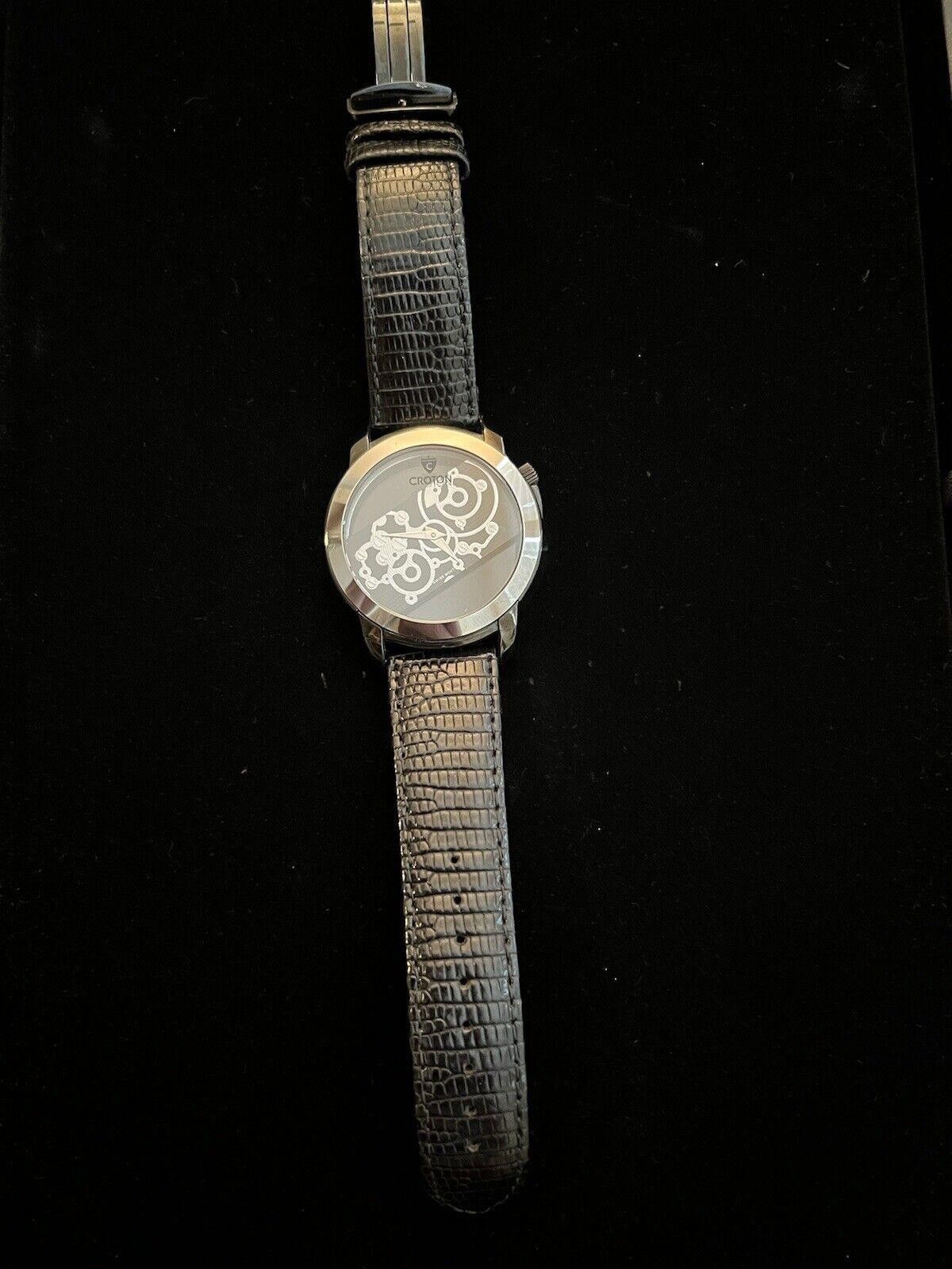 Designer Croton 129th Anniversary See-through leather Men's watch Size ONE SIZE - 1 Thumbnail