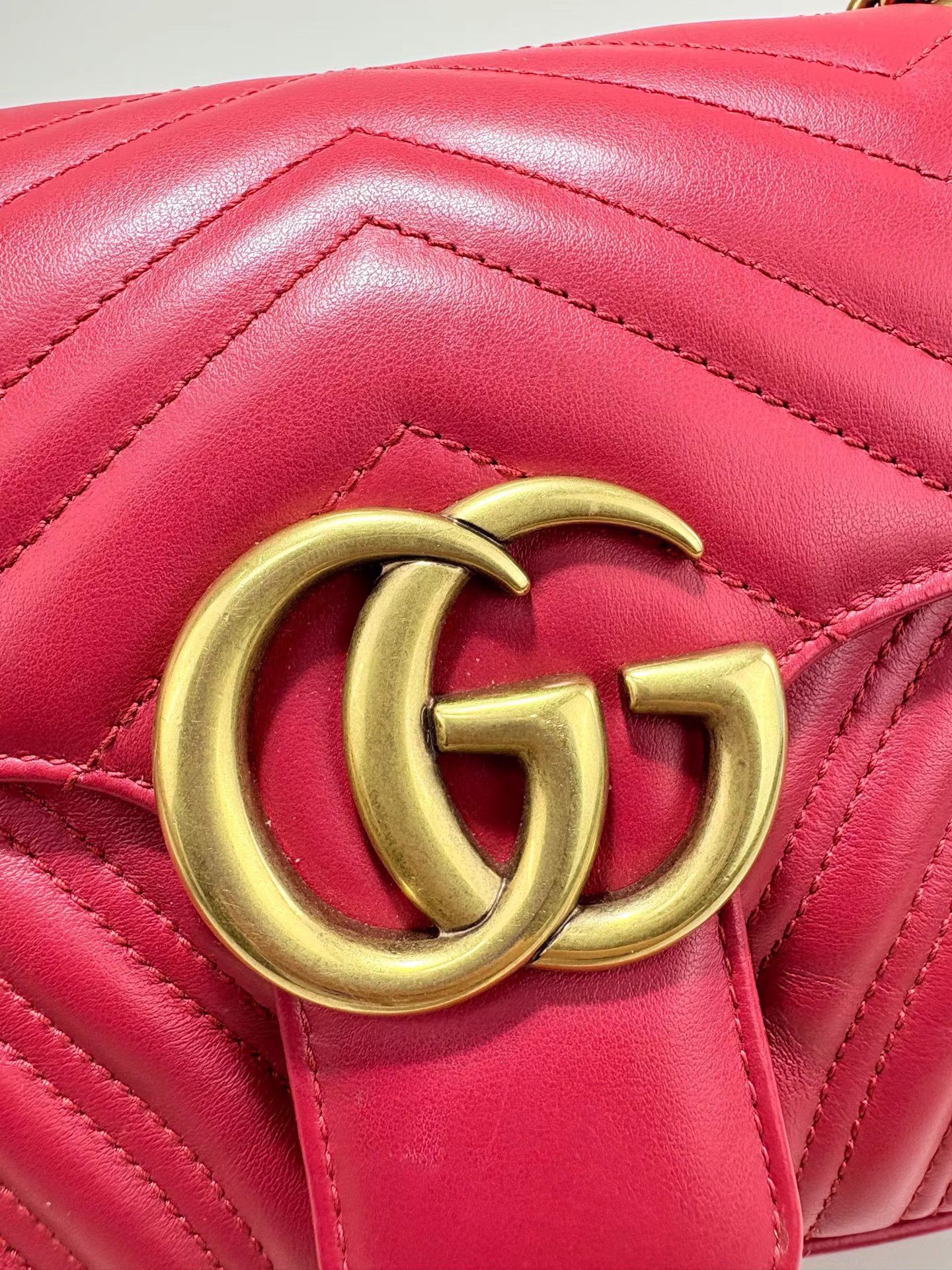 Gucci GUCCI MARMONT Red Shoulder Bag & Crossbody Bag Size ONE SIZE - 4 Thumbnail