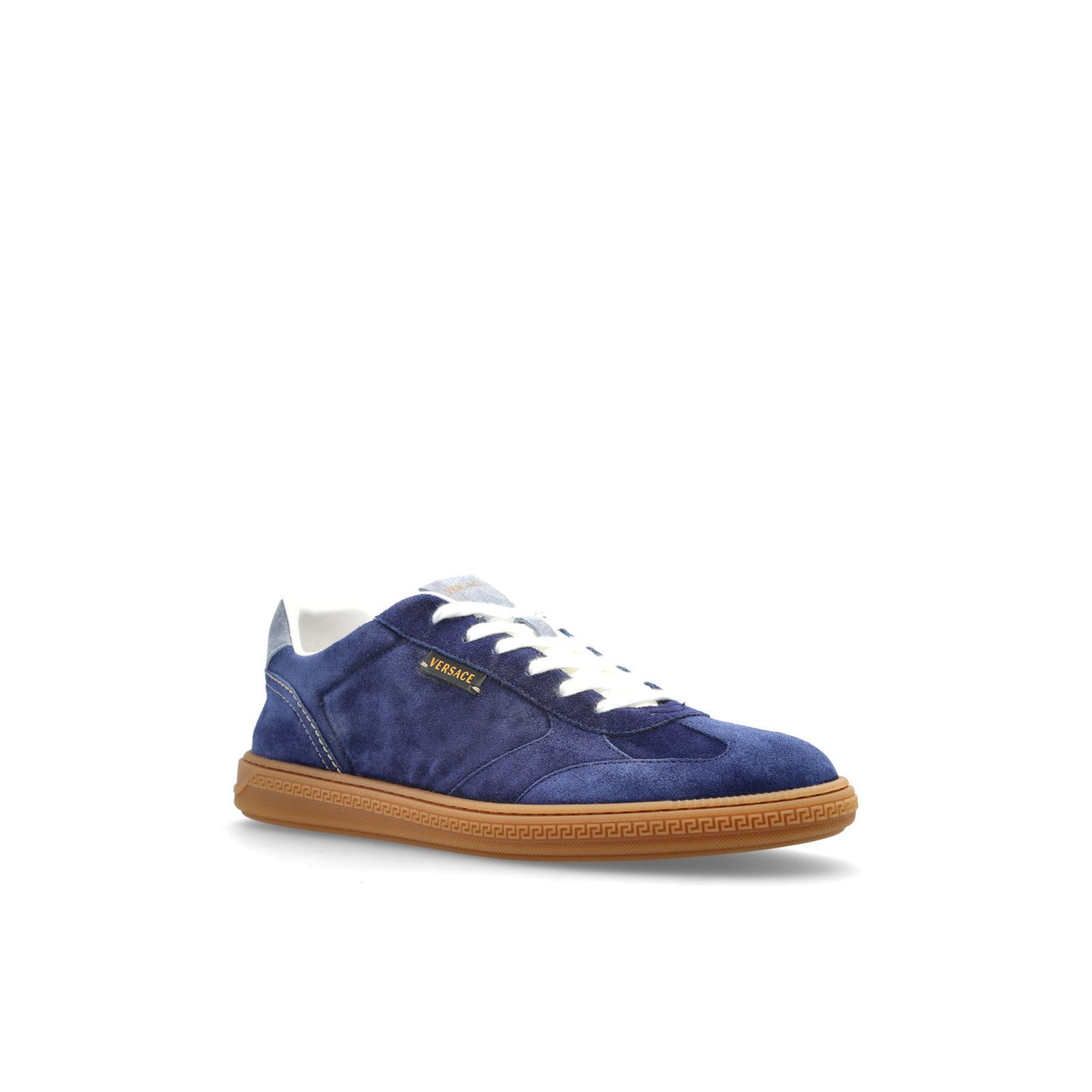 Versace VERSACE Greca Navy Blue Suede Sneakers New And Authentic (Me Size US 8 / EU 41 - 2 Thumbnail