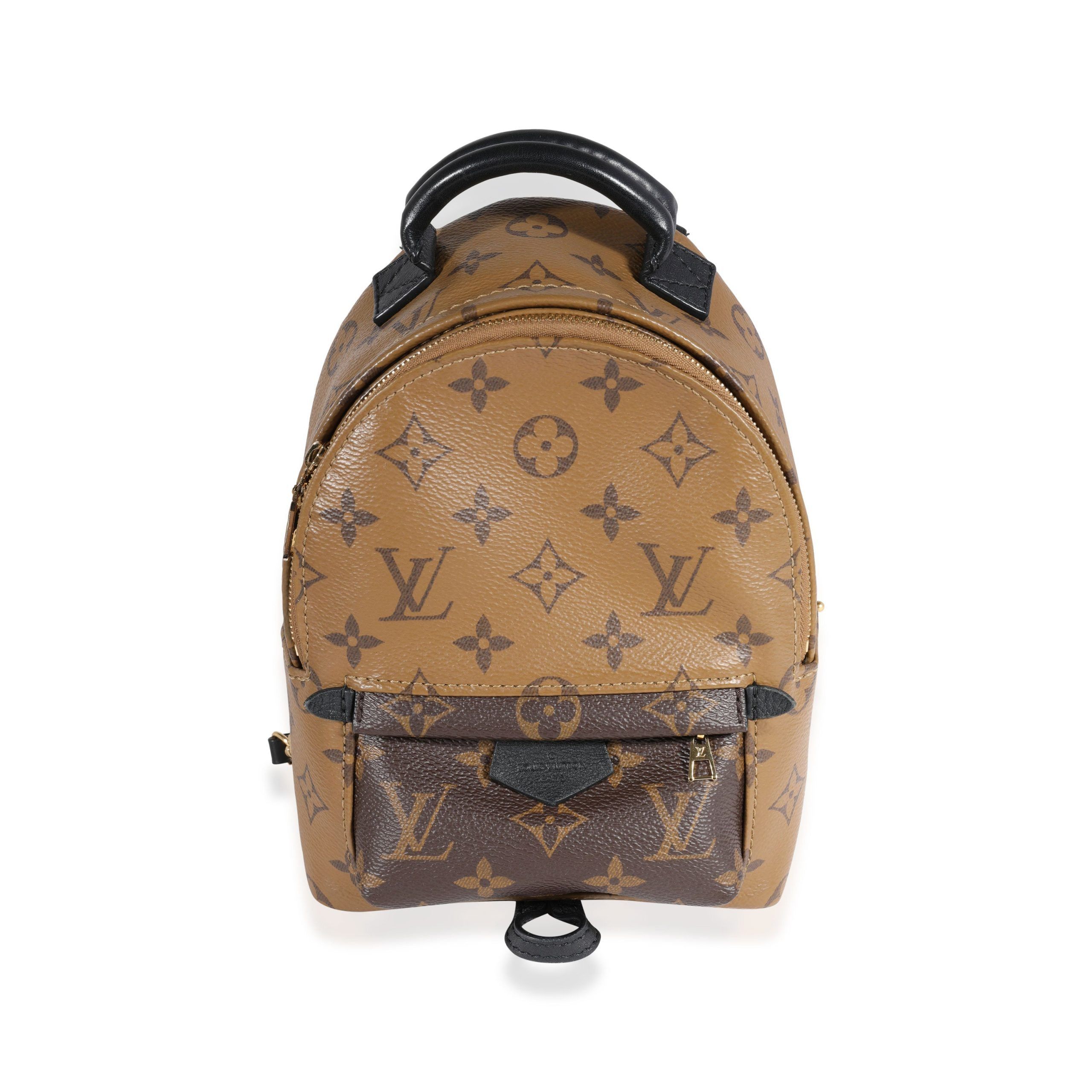 image of Louis Vuitton Monogram Reverse Palm Springs Mini Backpack in Brown, Women's