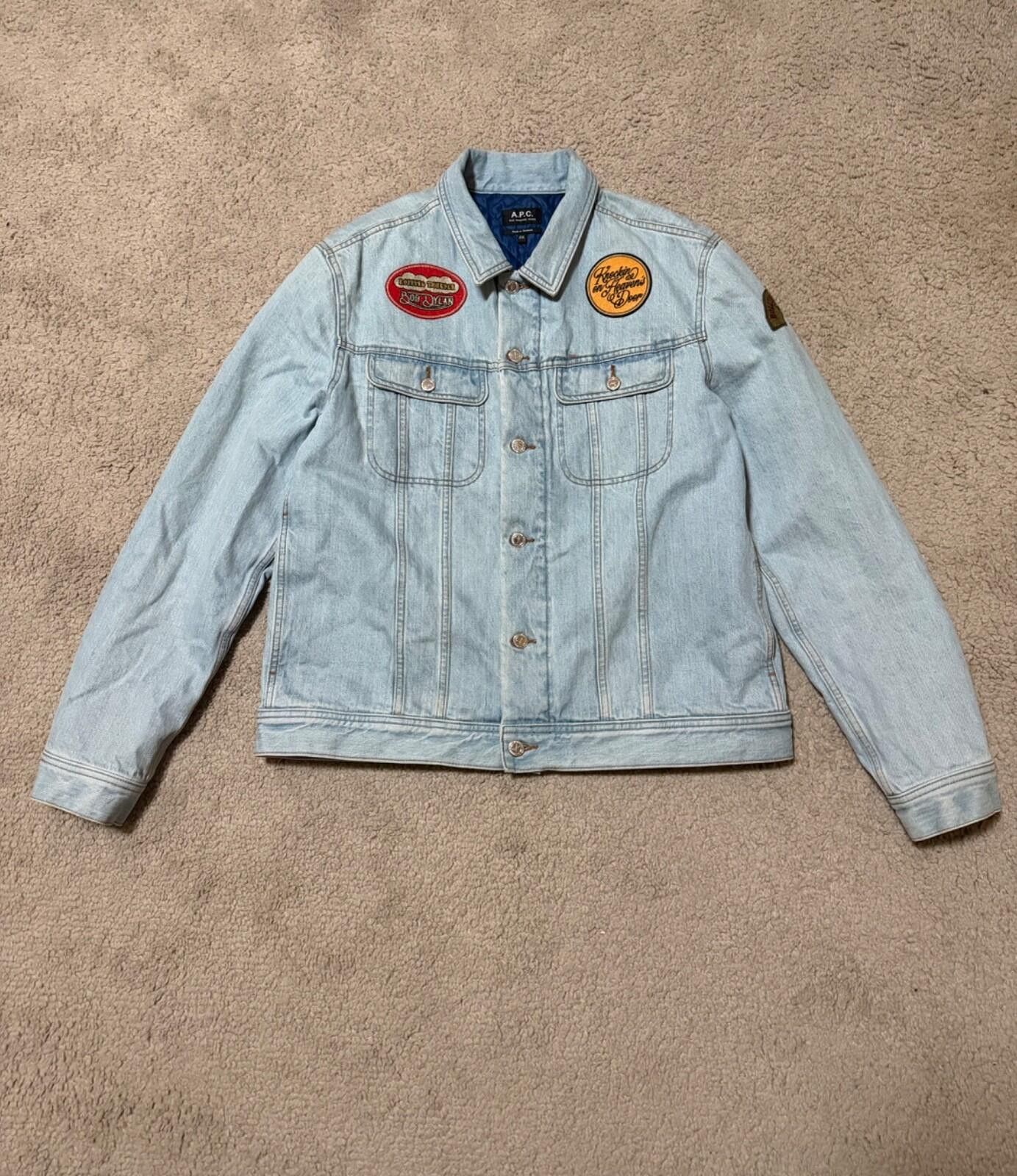 A.P.C. A.P.C. Light Wash Denim Jacket XXL Patch Trucker Jean Jacket Size US XXL / EU 58 / 5 - 1 Thumbnail