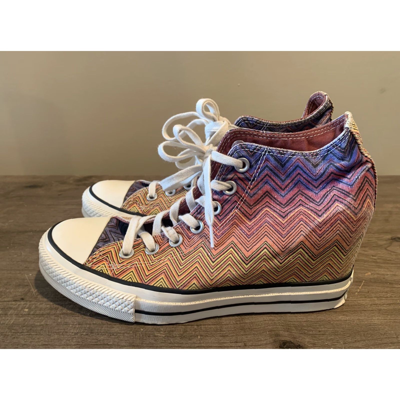 Converse Converse x Missoni Chuck Taylor All Star Lux Mid Hidden Wedge Multicolor Women's 9 Sneaker Size US 9 / IT 39 - 4 Thumbnail