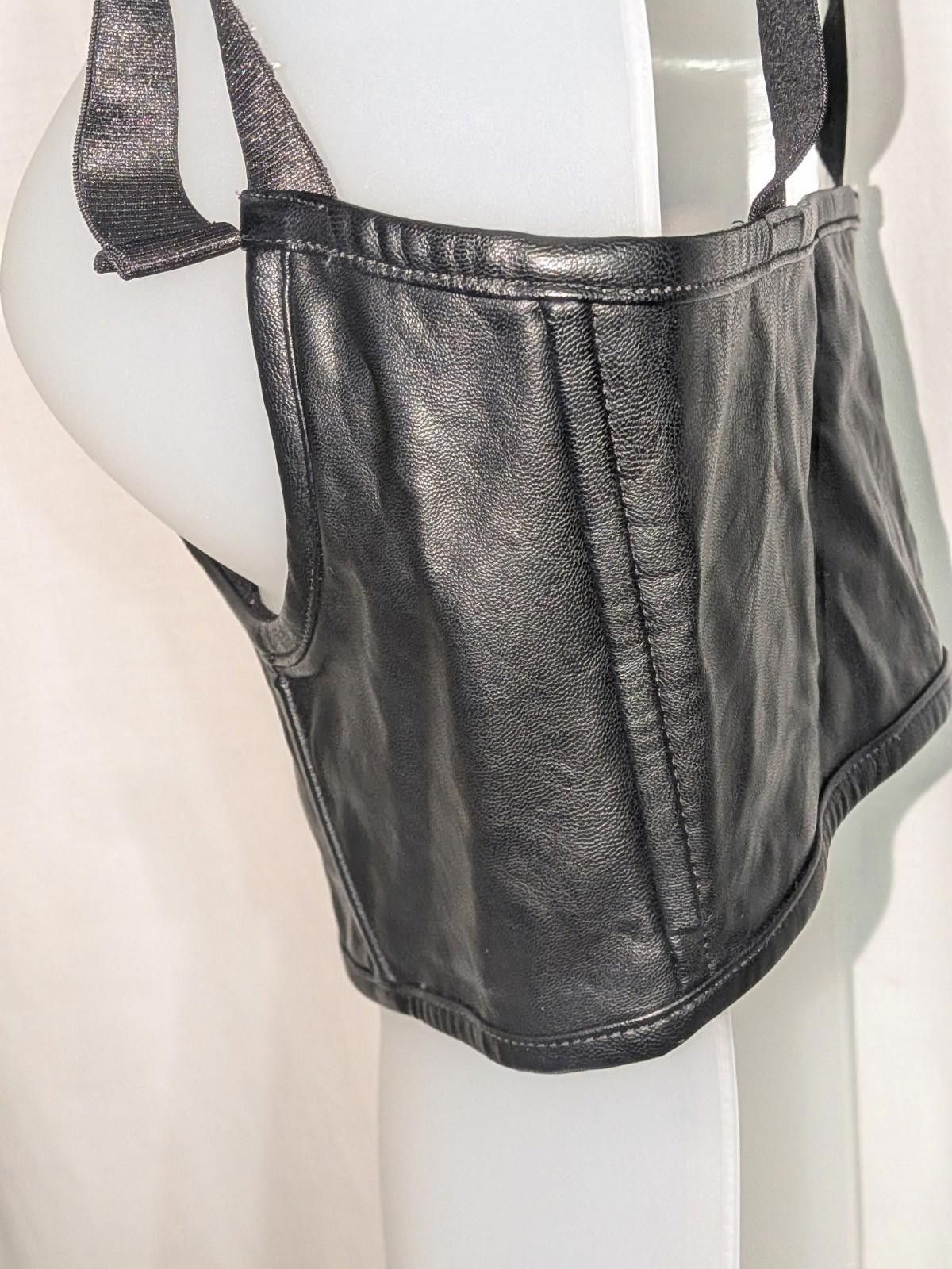 Designer Dolls Kill Poster Grl Black Vegan Leather Underbust Corset Size ONE SIZE - 4 Thumbnail