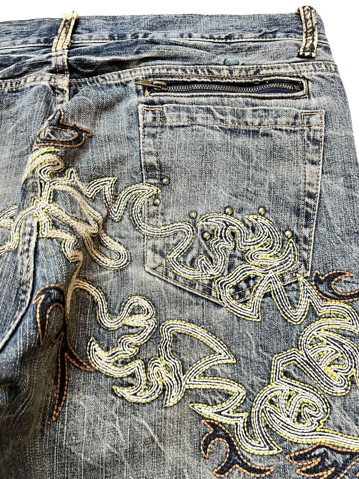 Hysteric Glamour Vintage Sorridere Baggy Honeycomb Embroidery Denim Size US 38 / EU 54 - 8 Thumbnail